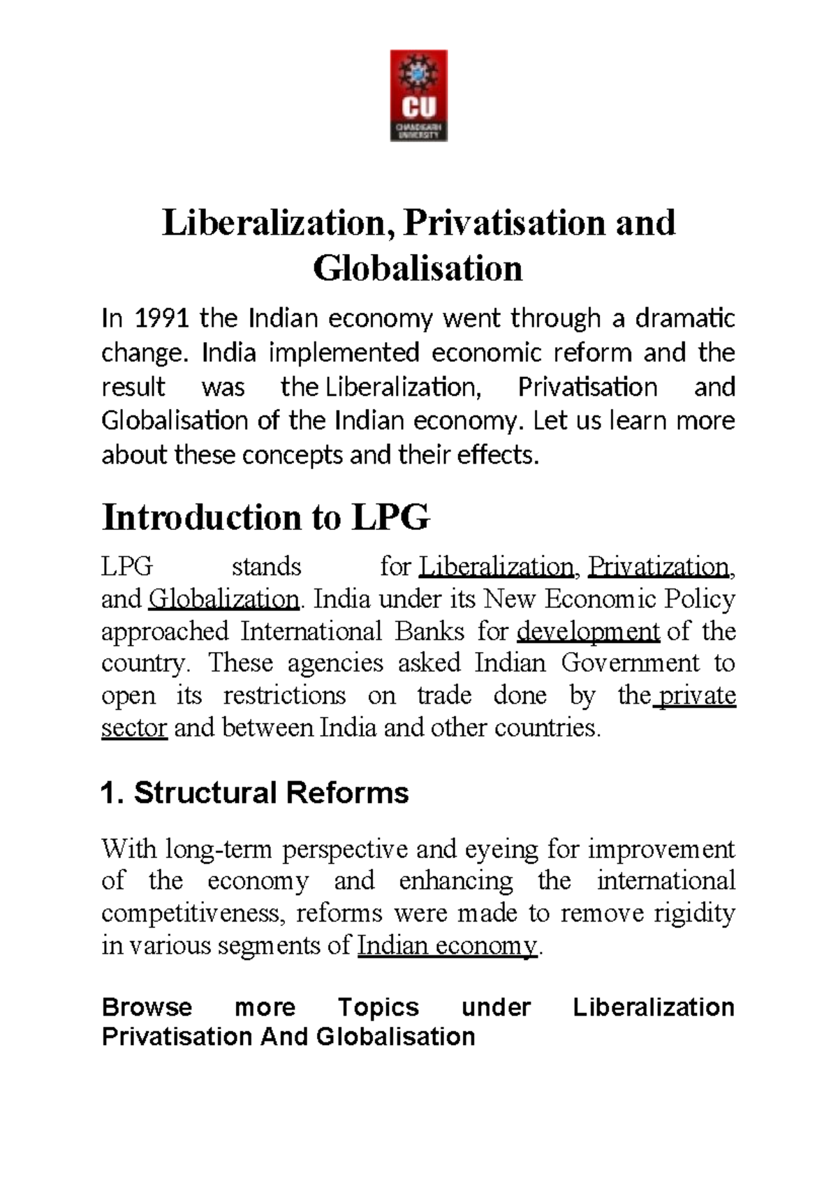6 - Liberalization Privatisation and Globalization - Liberalization ...
