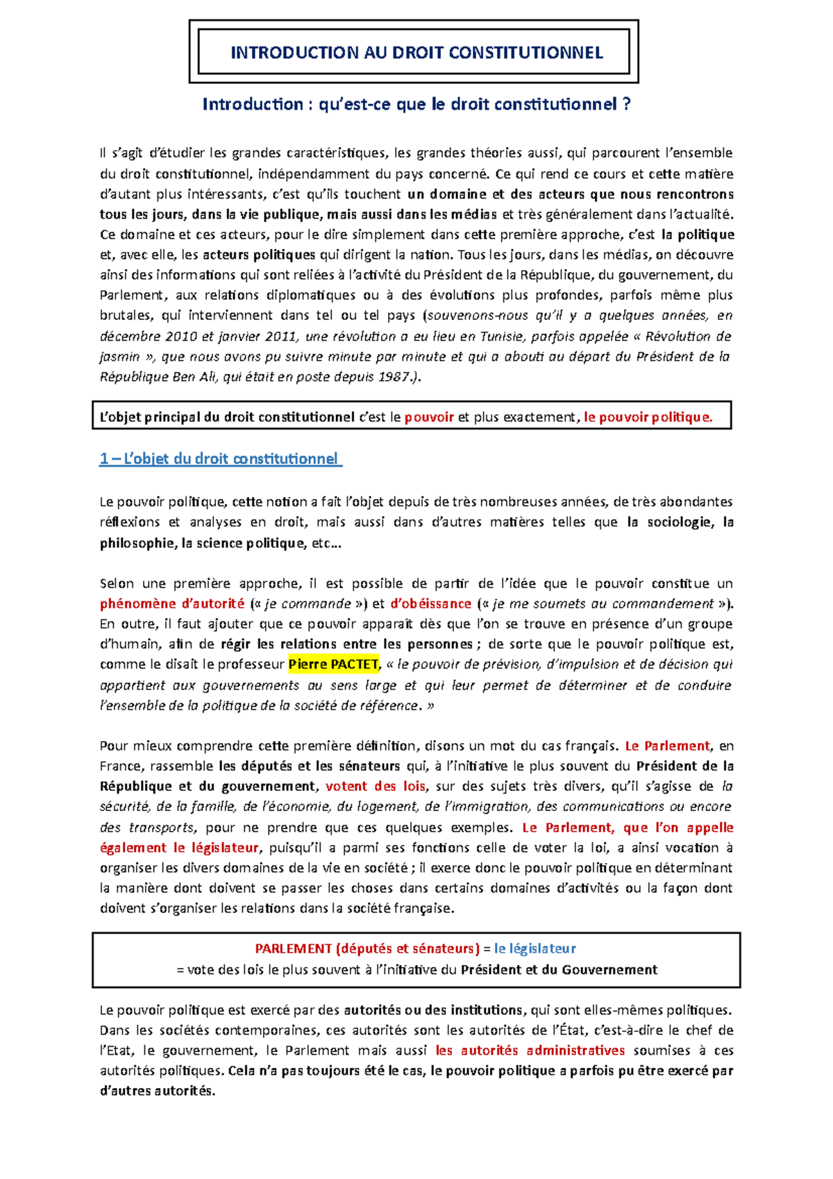 Introduction AU Droit Constitutionnel - INTRODUCTION AU DROIT ...