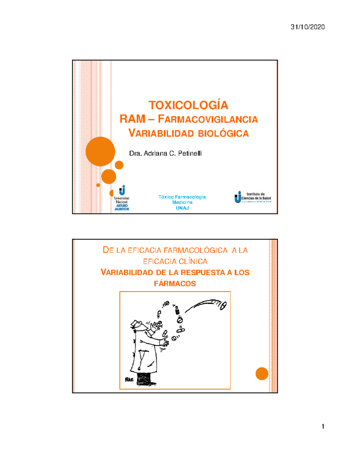 Variabilidad interindividual, FV, RAM completo - TOXICOLOGÍATOXICOLOGÍA ...