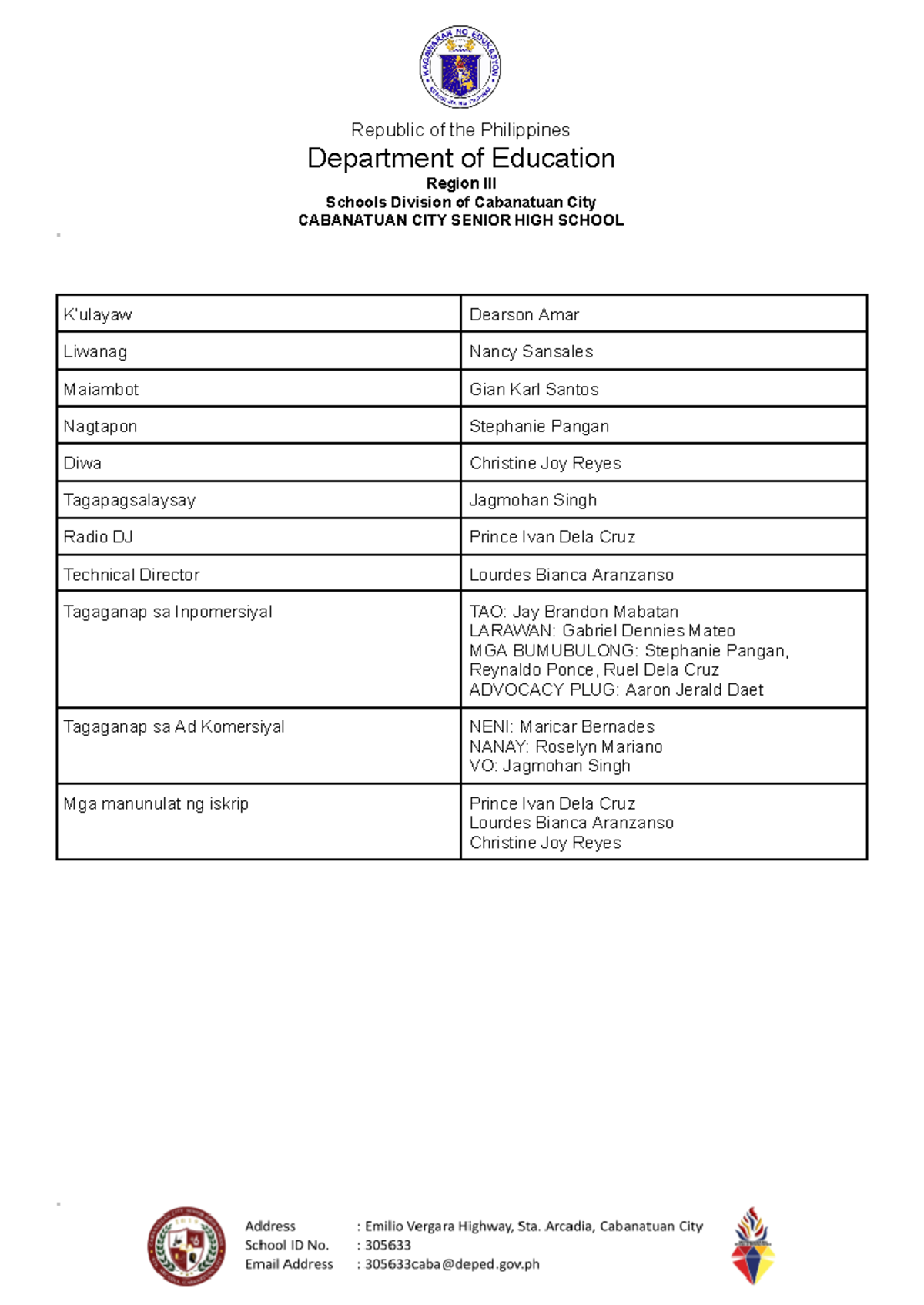 Radio Drama (Filipino 1) - Department of Education Region III Schools ...