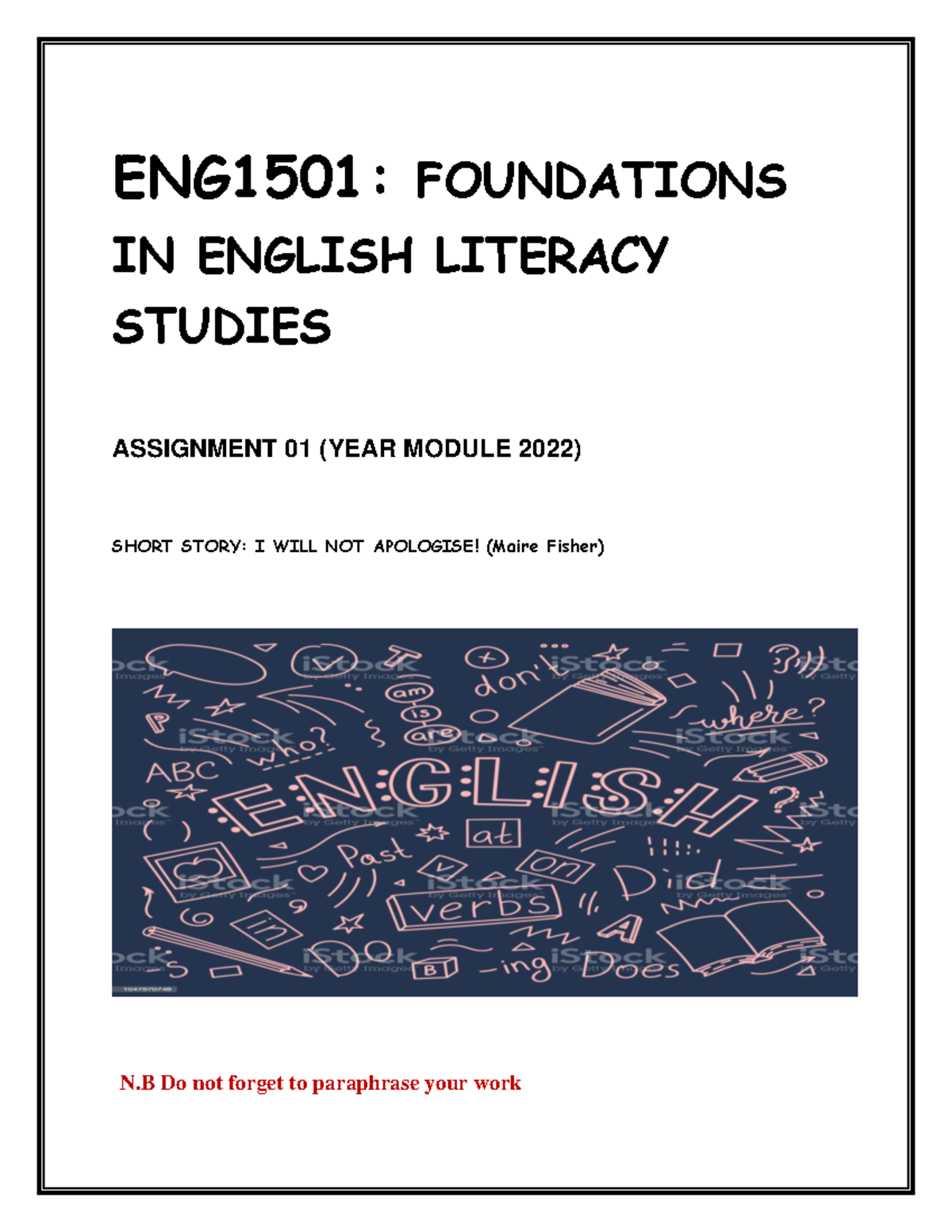 ENG1501 Ass 2 2022 PDF - ENG1501: FOUNDATIONS IN ENGLISH LITERACY ...