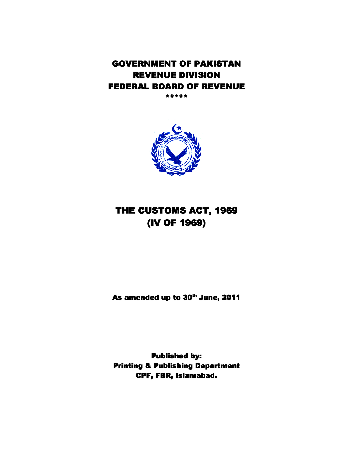 customs-act-1969-eng-act-no-iv-of-1969-8th-march-1969-an-act-to