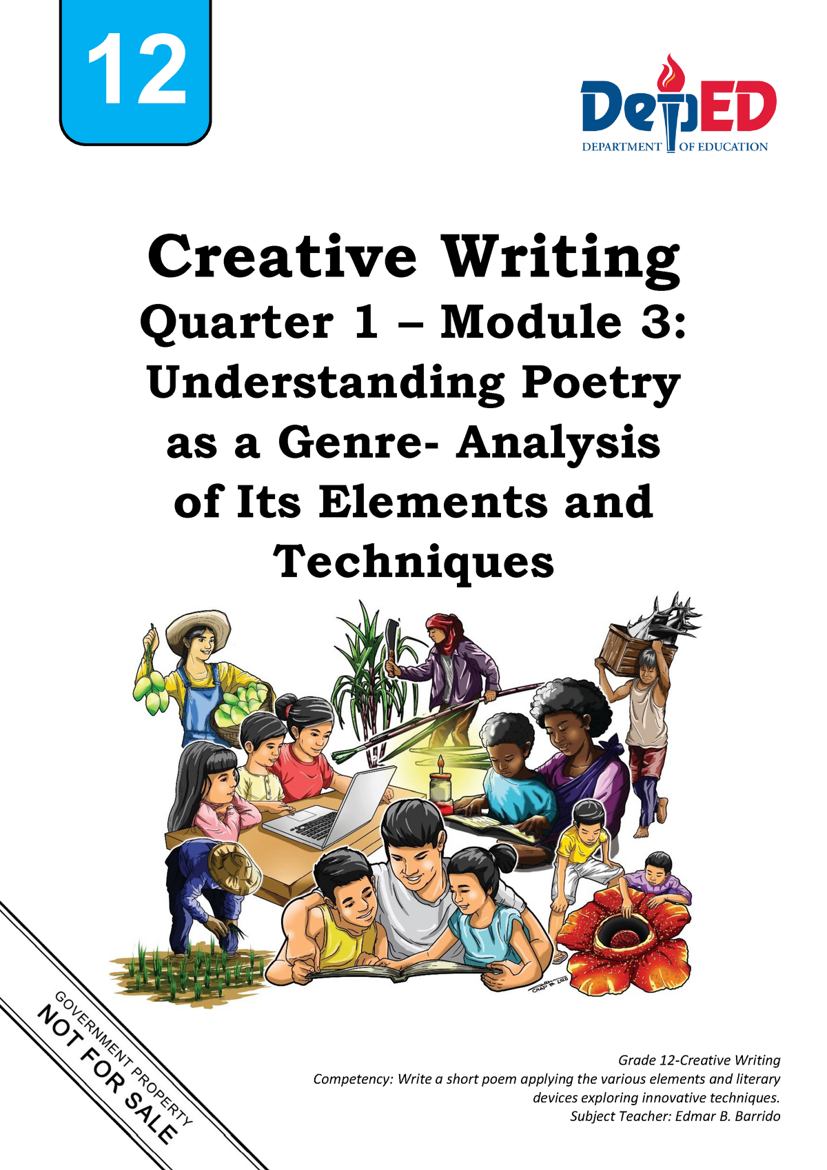 creative writing lessons for grade 12