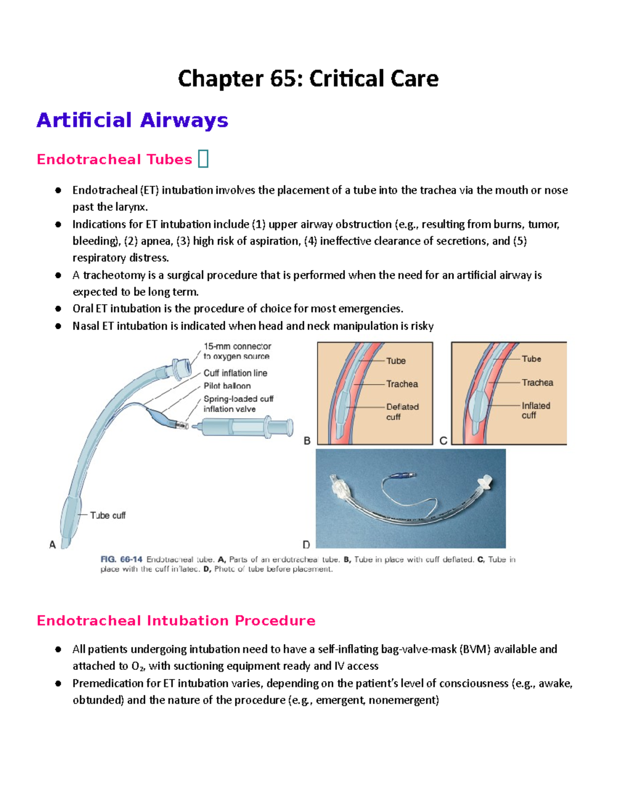 Chapter 65 Critical Care Chapter 65 Critical Care Artificial