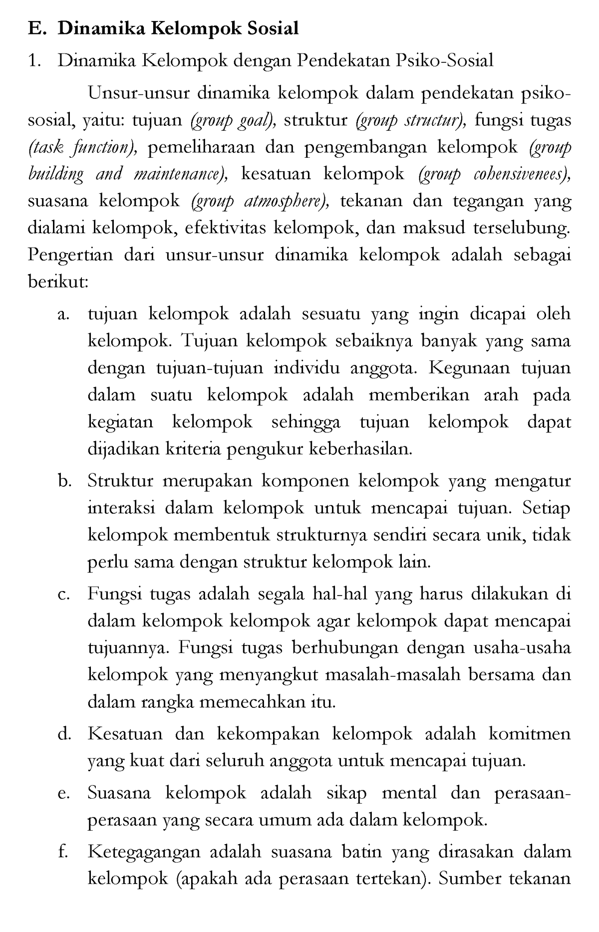 Pengantar Sosiologi 22 - E. Dinamika Kelompok Sosial Dinamika Kelompok ...