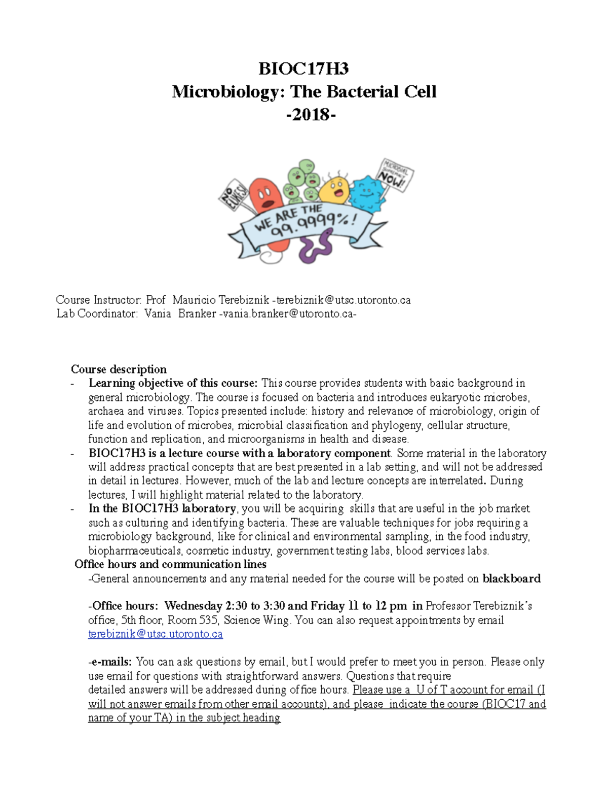 BIOC17H3 Microbiology 2018 2 - BIOC17H Microbiology: The Bacterial Cell ...