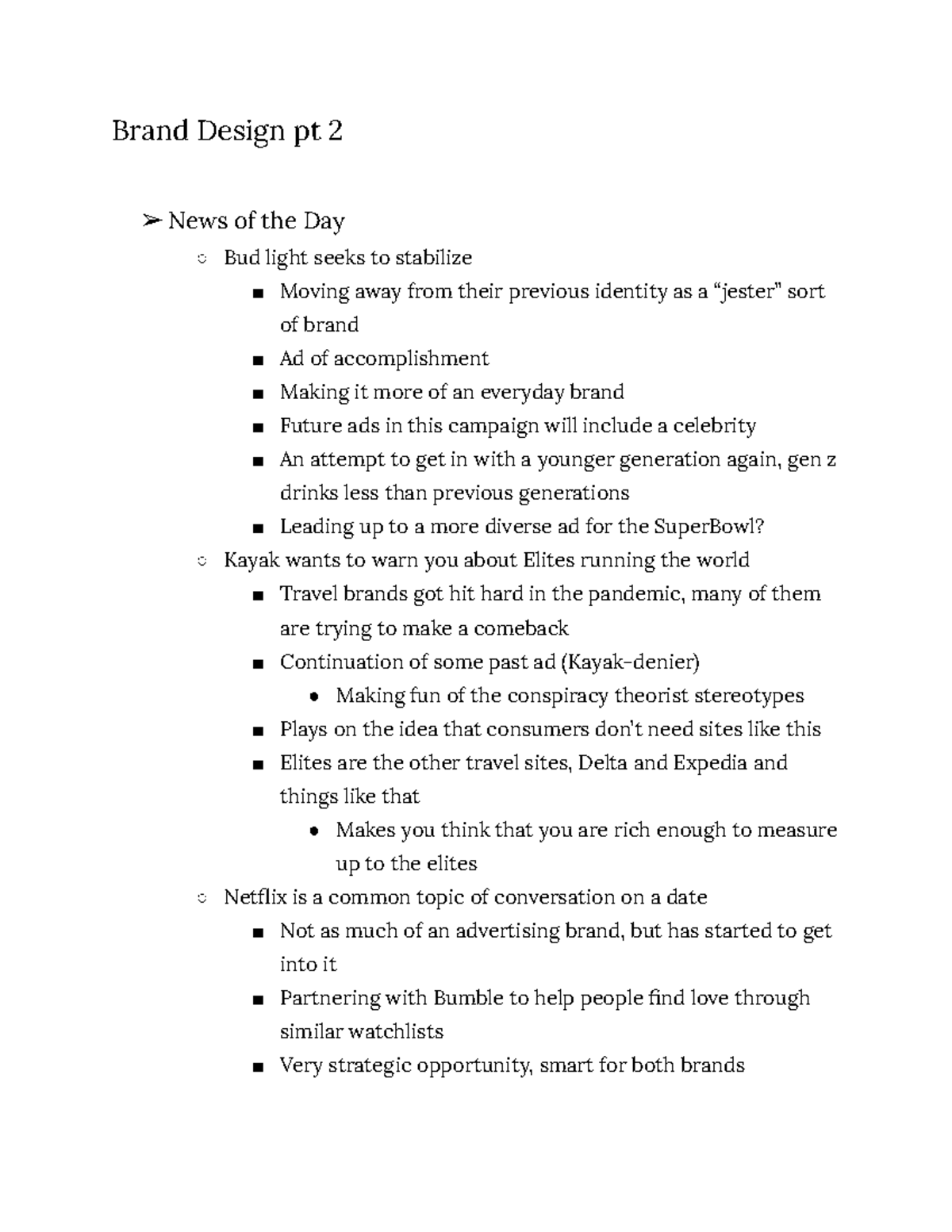 COMM 3690 Unit 1 Lecture 4 Notes - Brand Design pt 2 News of the Day ...