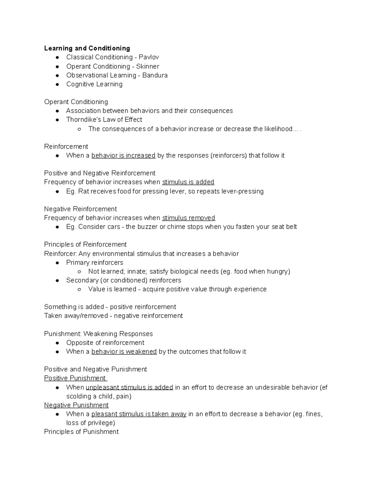 Learning and Conditioning: Classical and Operant Conditioning ...