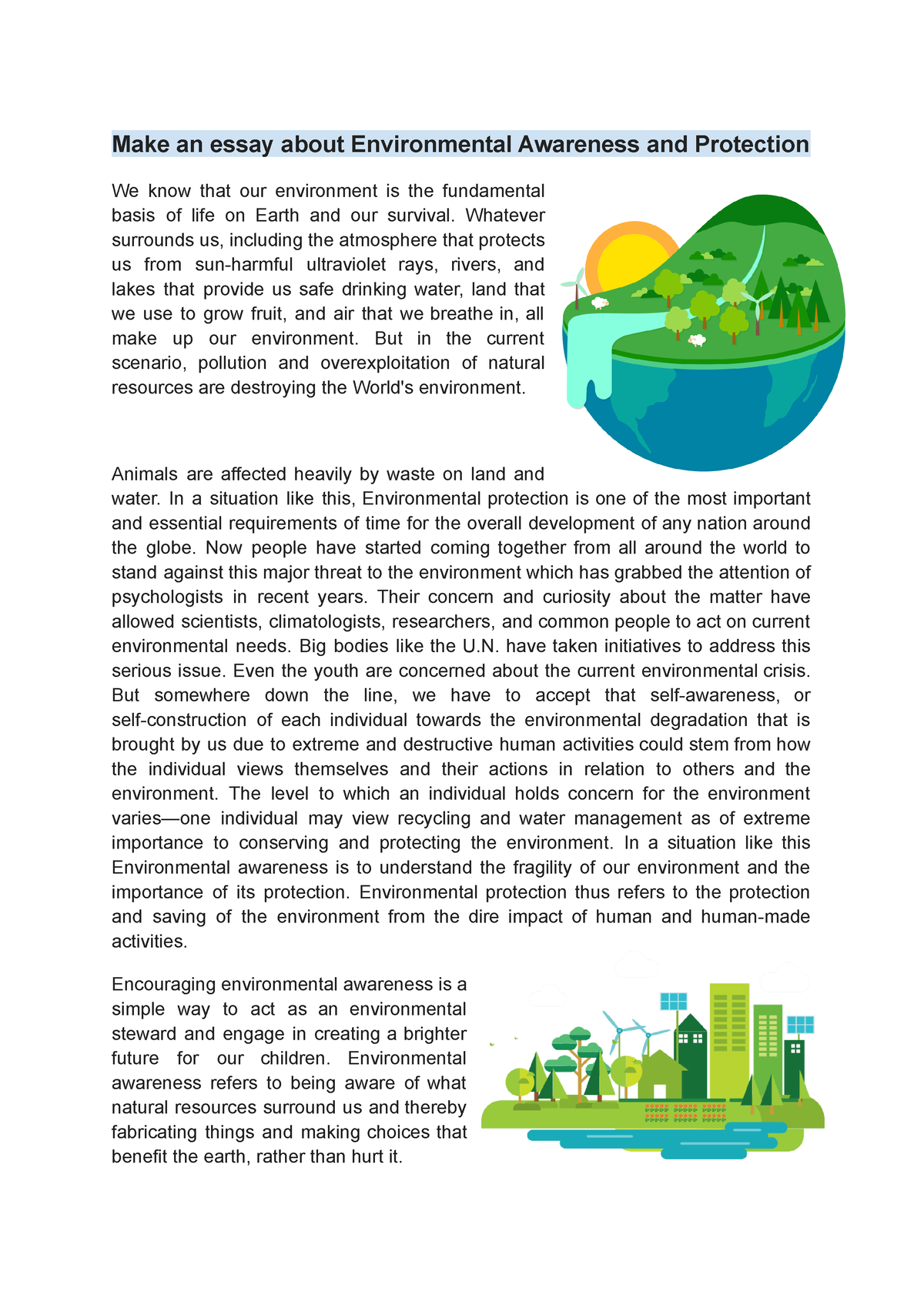 environmental awareness thesis