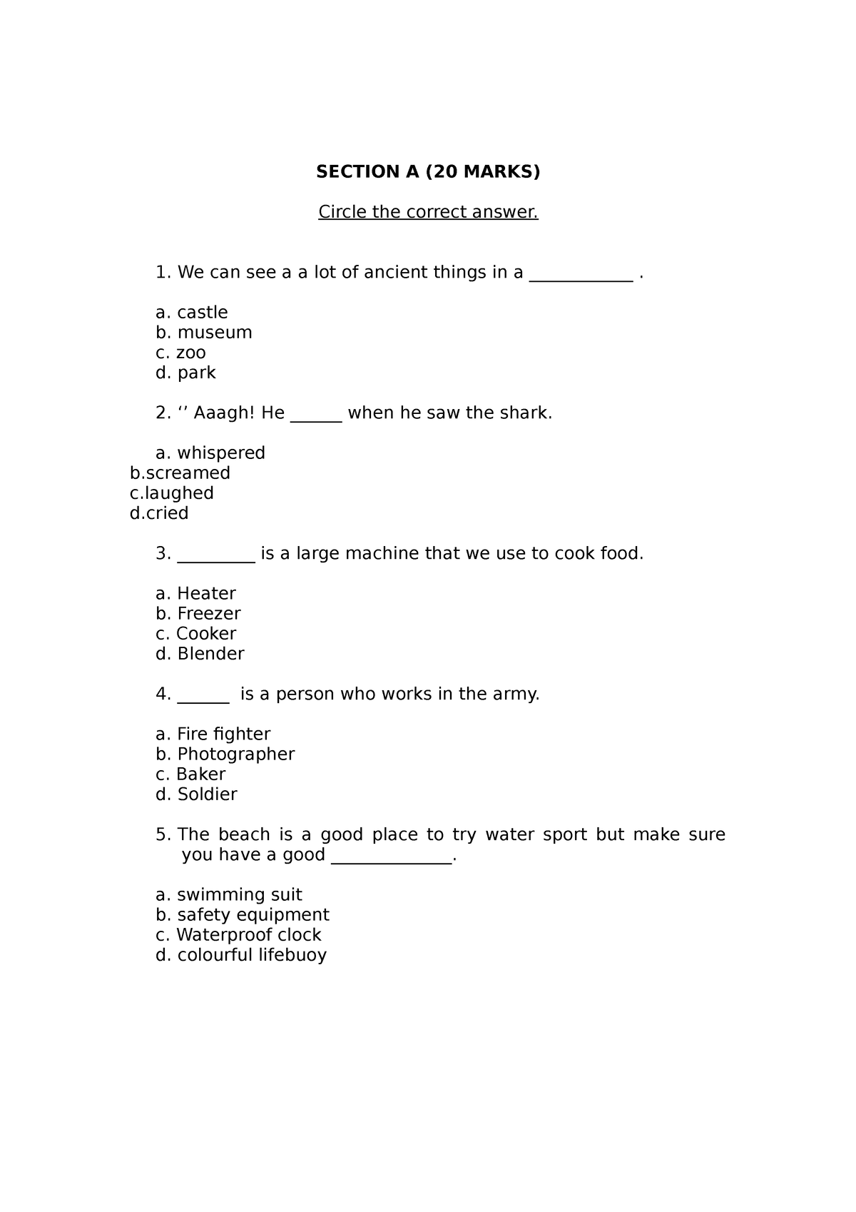 013-ujian-1-year-6-edited-section-a-20-marks-circle-the-correct