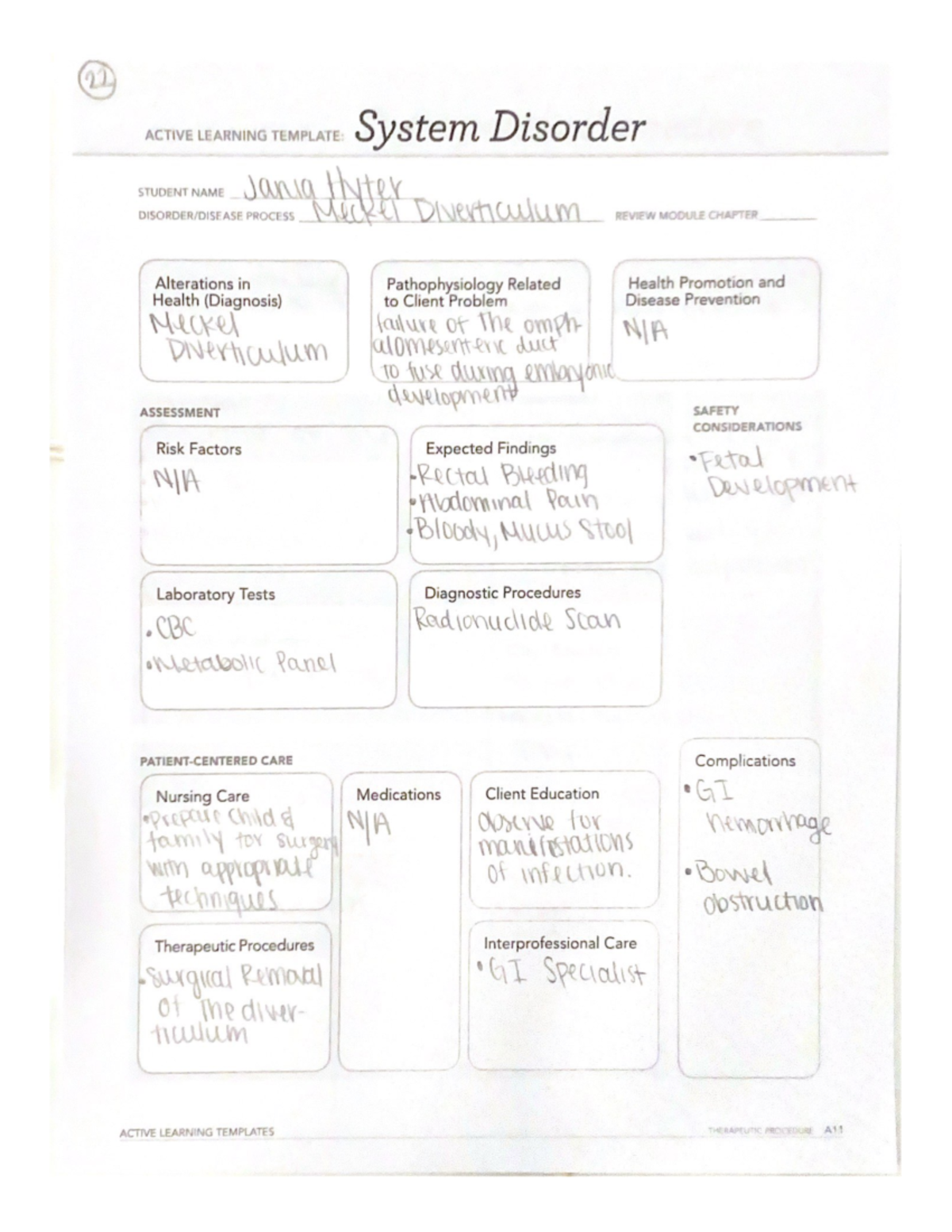 Active Learning Template System Disorder - HES 427 - Studocu