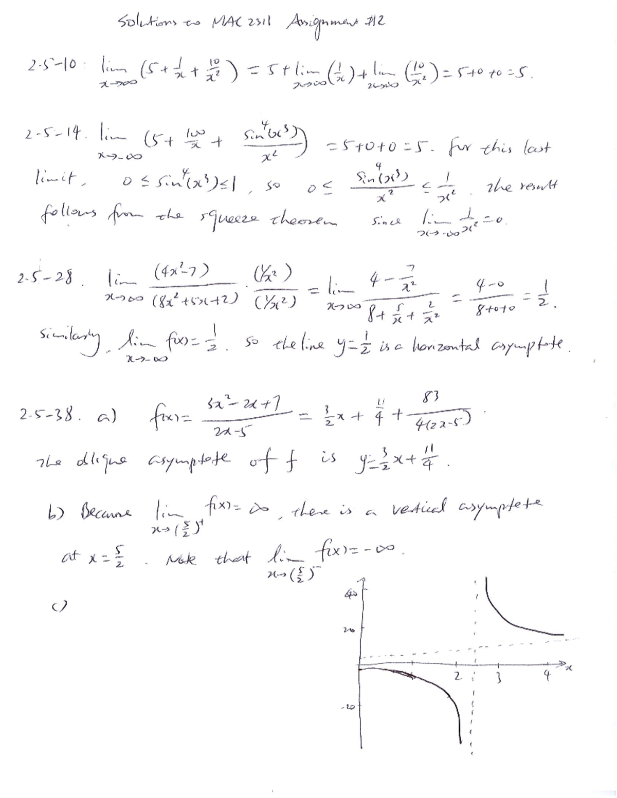 Homework assignment solution A2 - MAC 2311 - Studocu