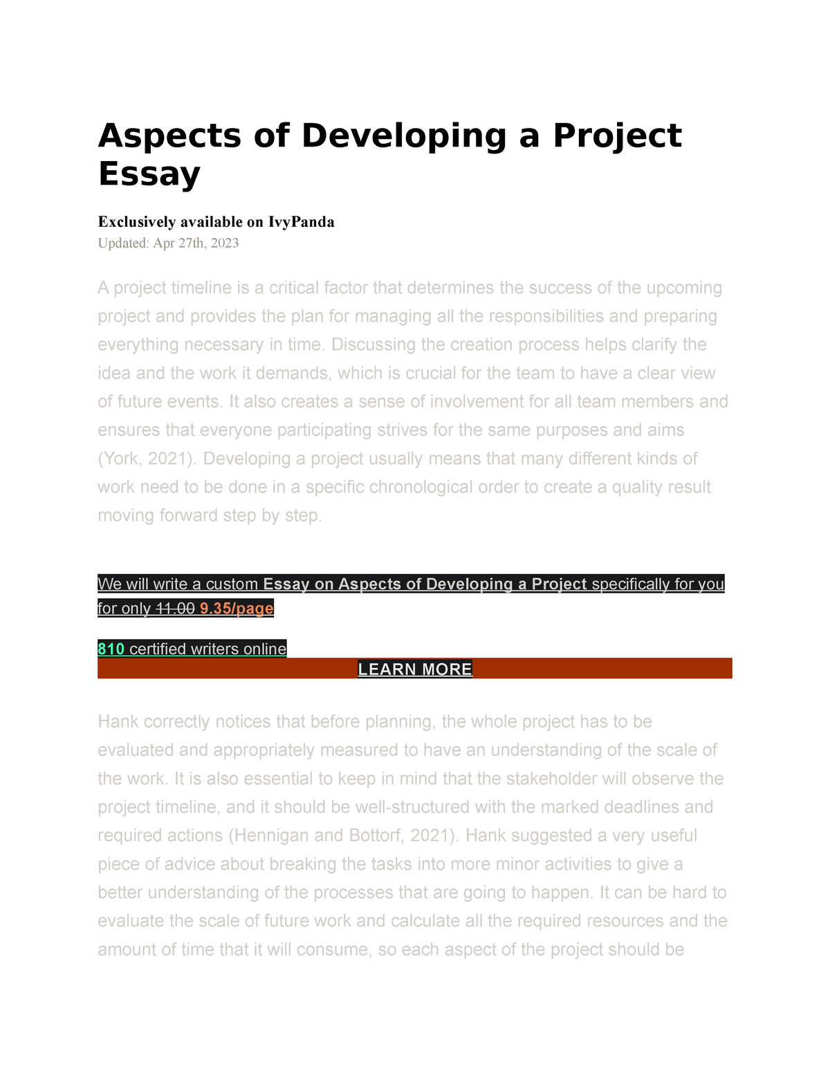 an essay upon projects