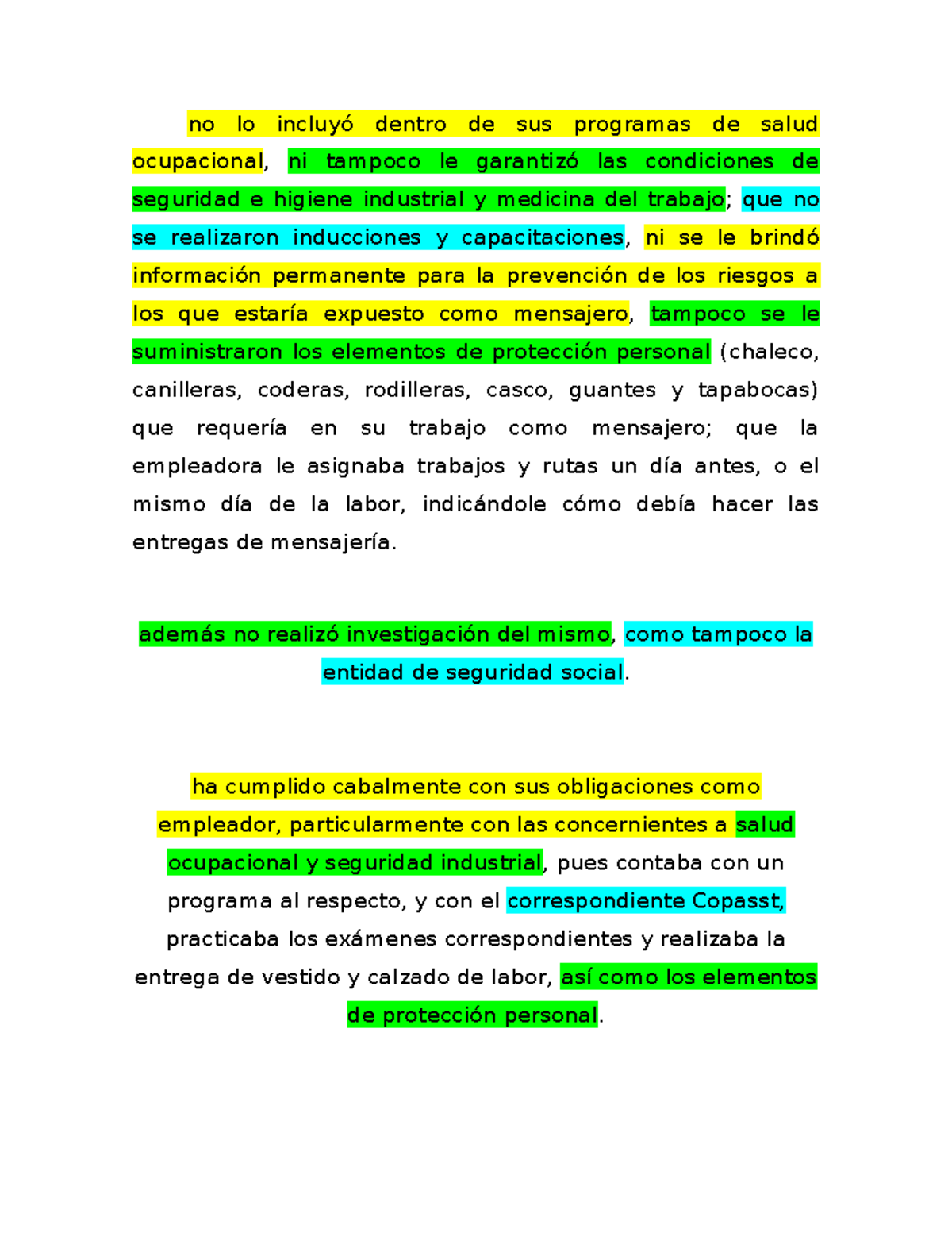 Exigencias A LOS Empleadores - PARA Justificarse DE LA Culpa Patronal ...
