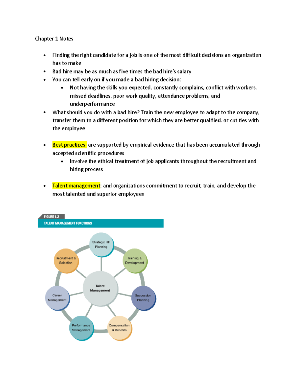 ADM3333 Chapter 1 notes - Chapter 1 Notes • Finding the right candidate ...