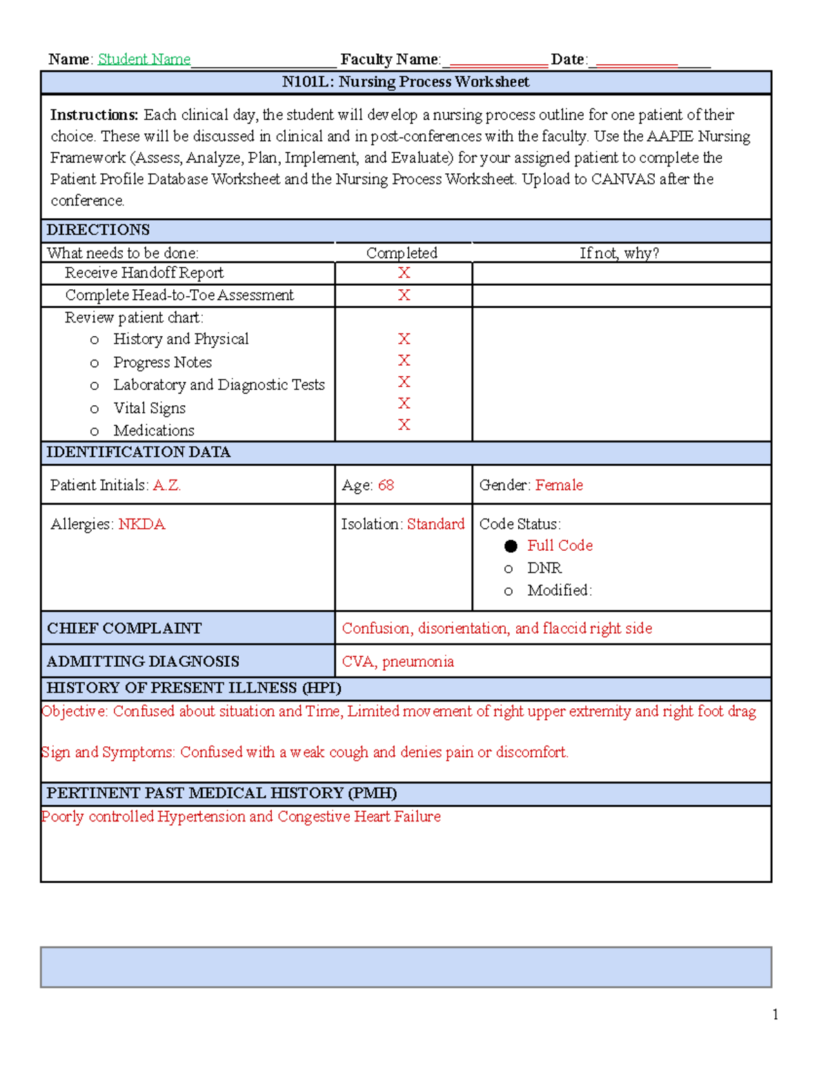 NPW Worksheet Summer 2023 cfkt (1) - Name: Student Name ...