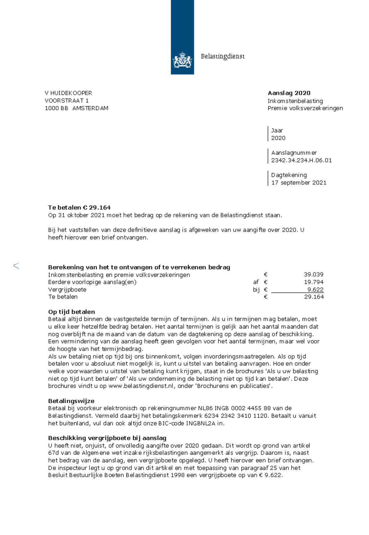 Aanslag Essay Opdracht 2021-2022 - Inkomstenbelasting Voor Het Mkb - Uva -  Studeersnel