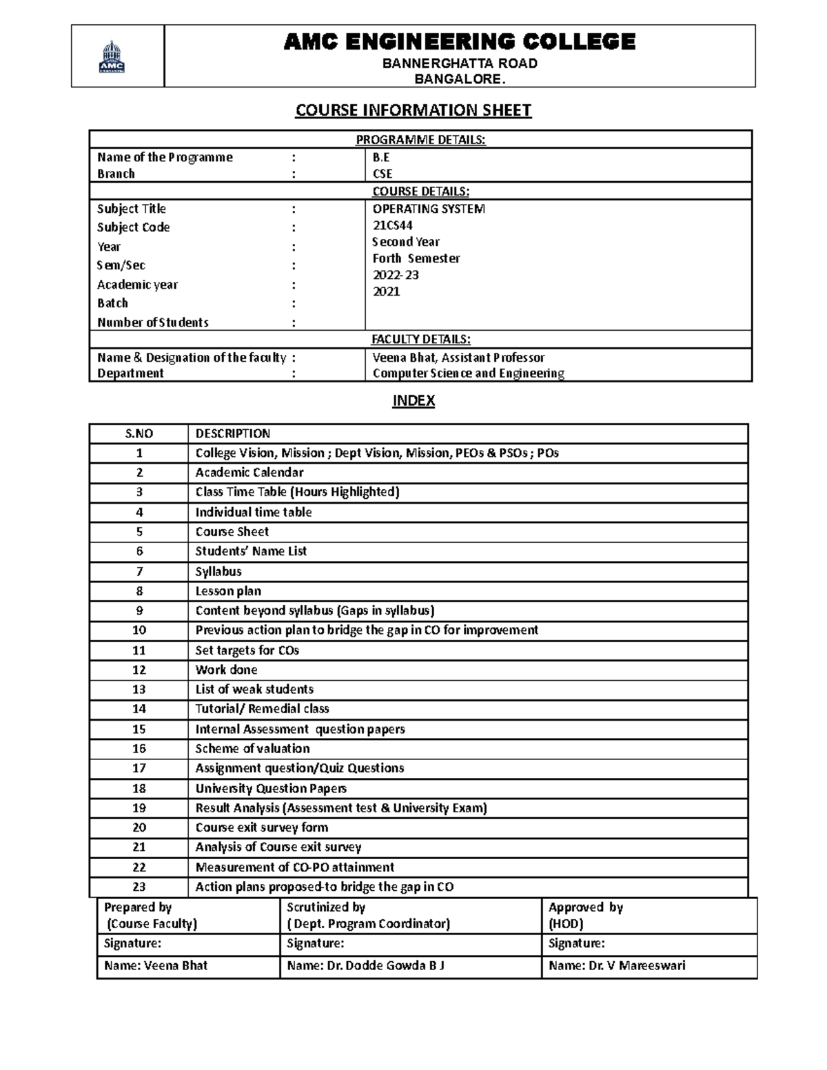 Front Sheet (2) - AMC ENGINEERING COLLEGE BANNERGHATTA ROAD BANGALORE ...