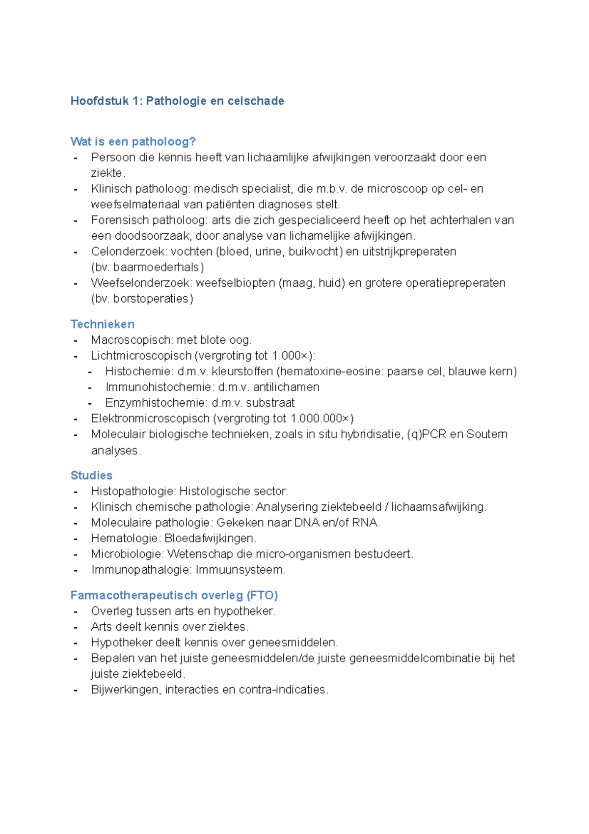 Samenvatting Pathologie - Hoofdstuk 1: Pathologie En Celschade Wat Is ...