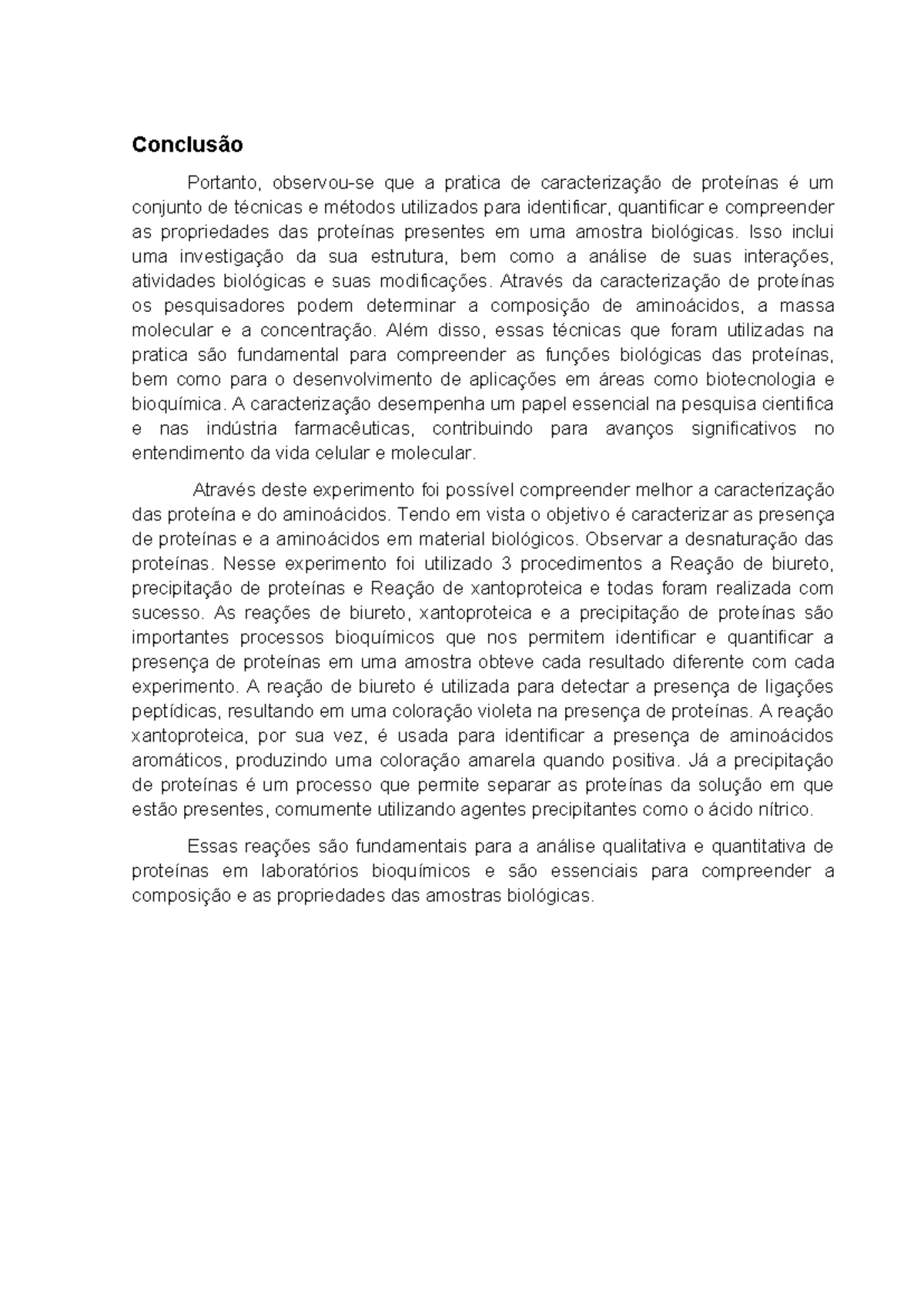 Conclusão - Resumo de relatórios prático - Conclusão Portanto, observou ...