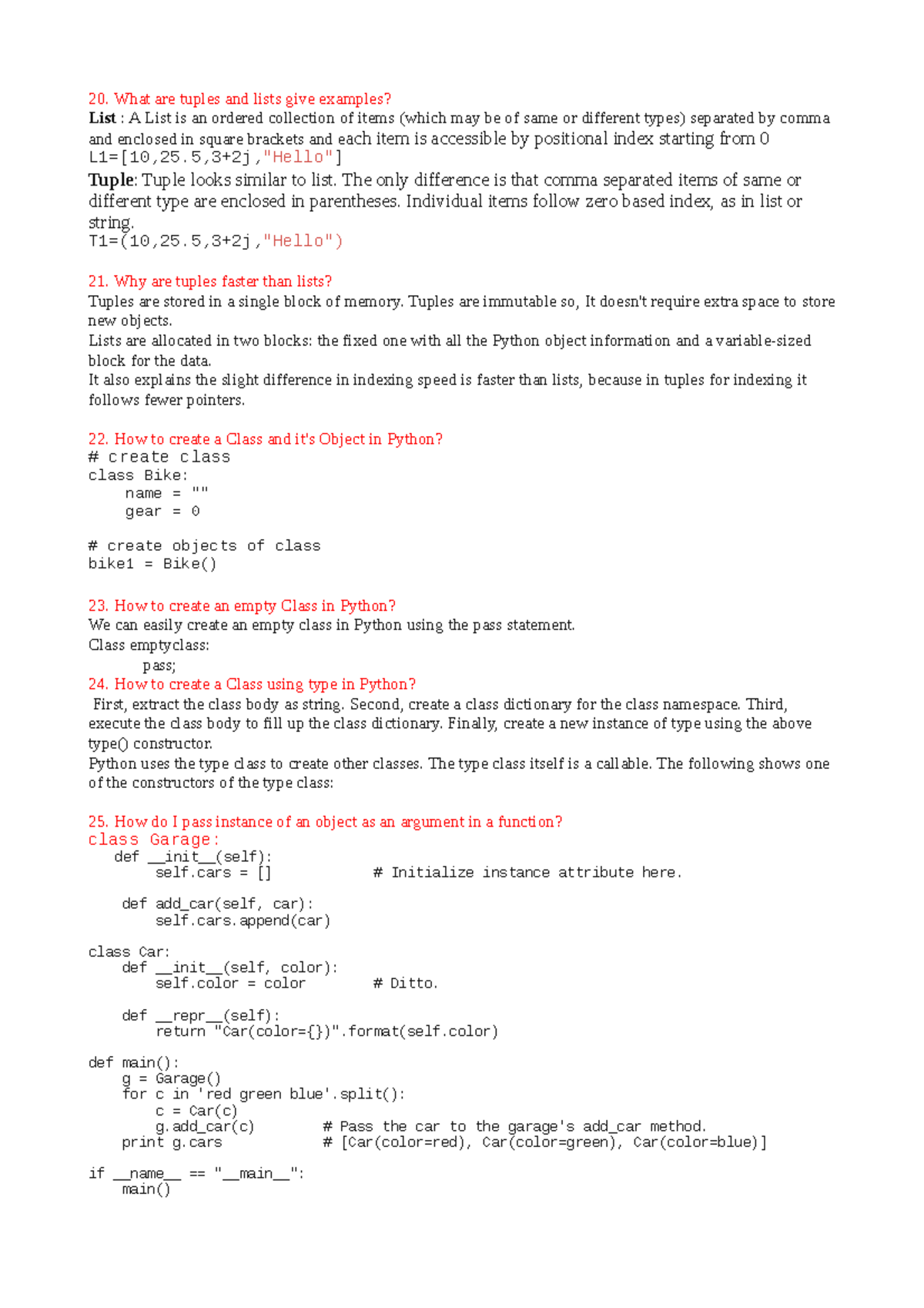 53Question answer 1 - Notes for better study - 20. What are tuples and ...