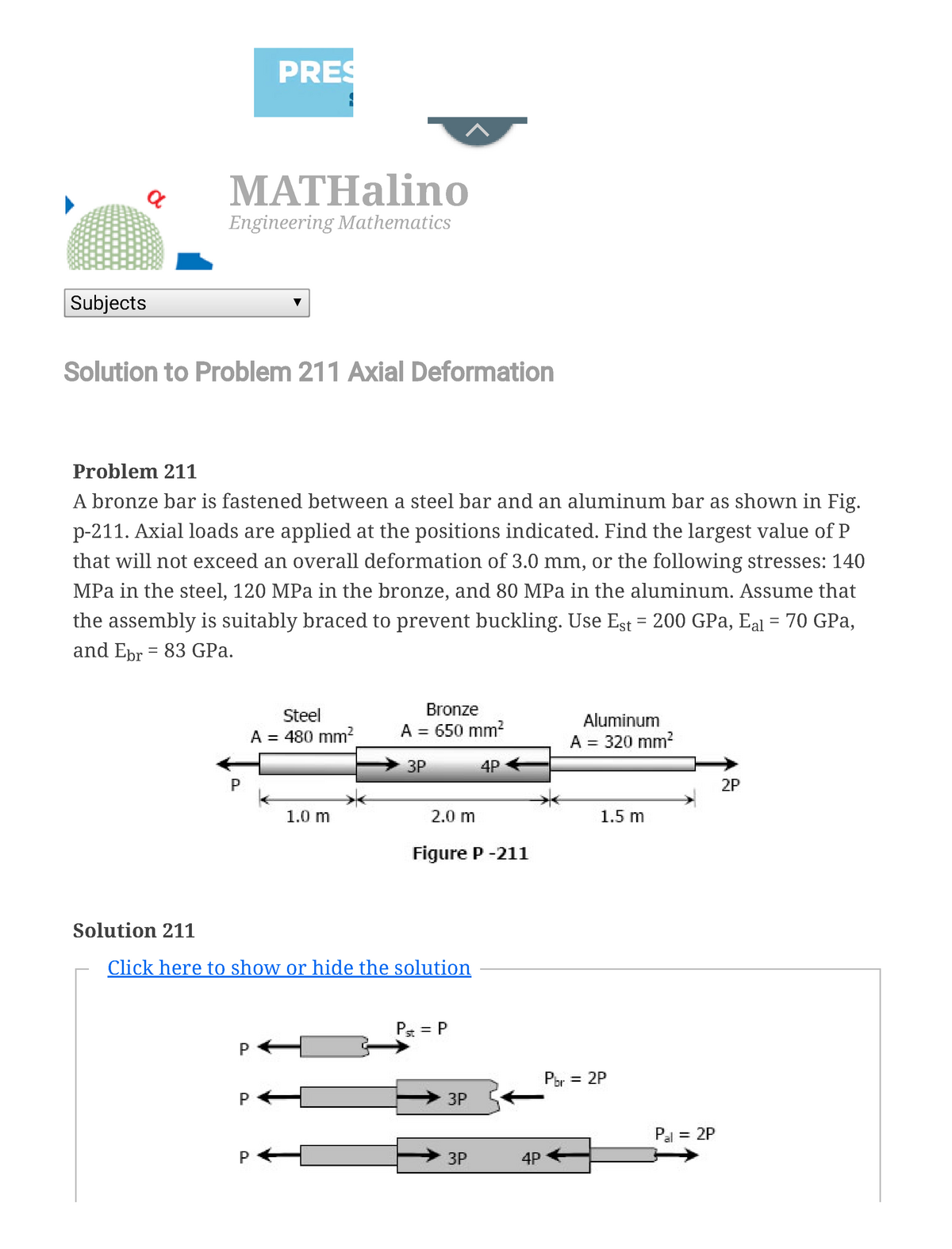 solution-to-problem-211-axial-deformation-strength-of-materials-review