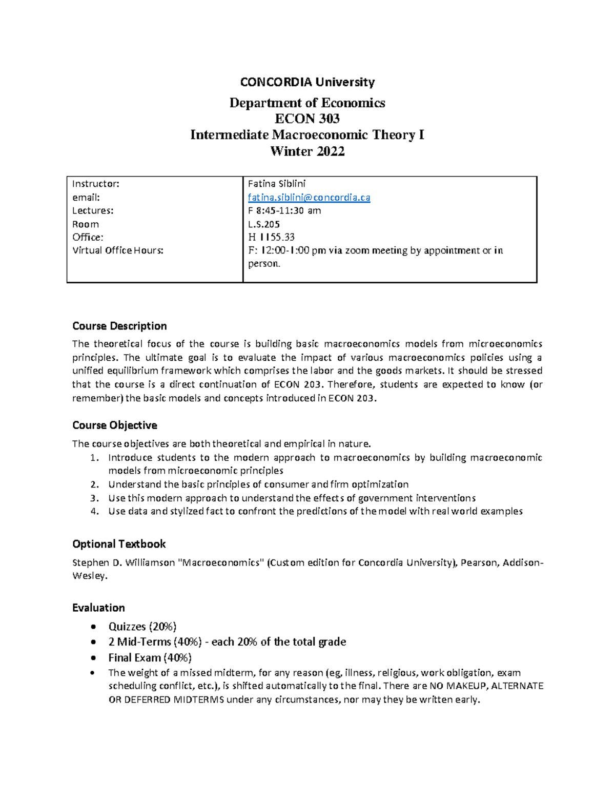 ECON 303 Syllabus - Winter 2022 - CONCORDIA University Department of ...