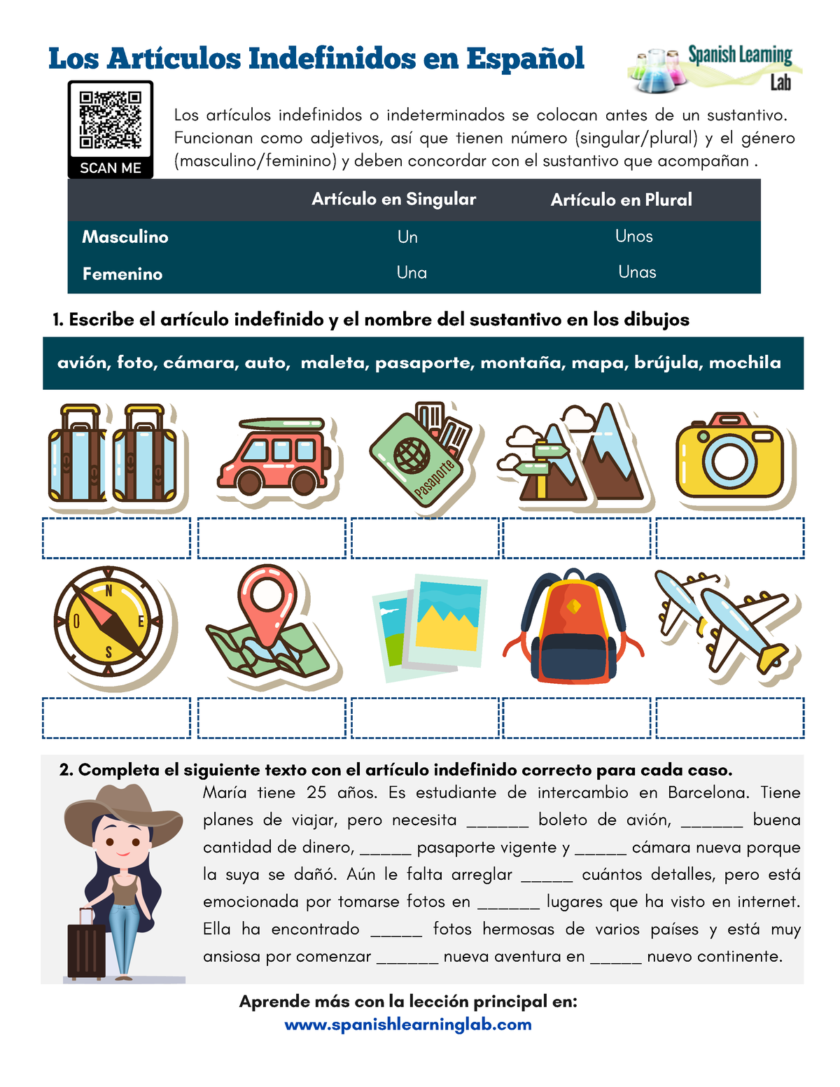 Spanish basic worksheet - Aprende más con la lección principal en ...