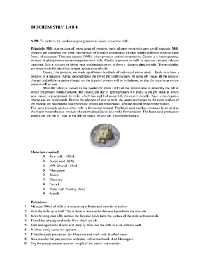 Biochemstry. Lab-1 - Biochemistry Lectures Provide A Comprehensive ...