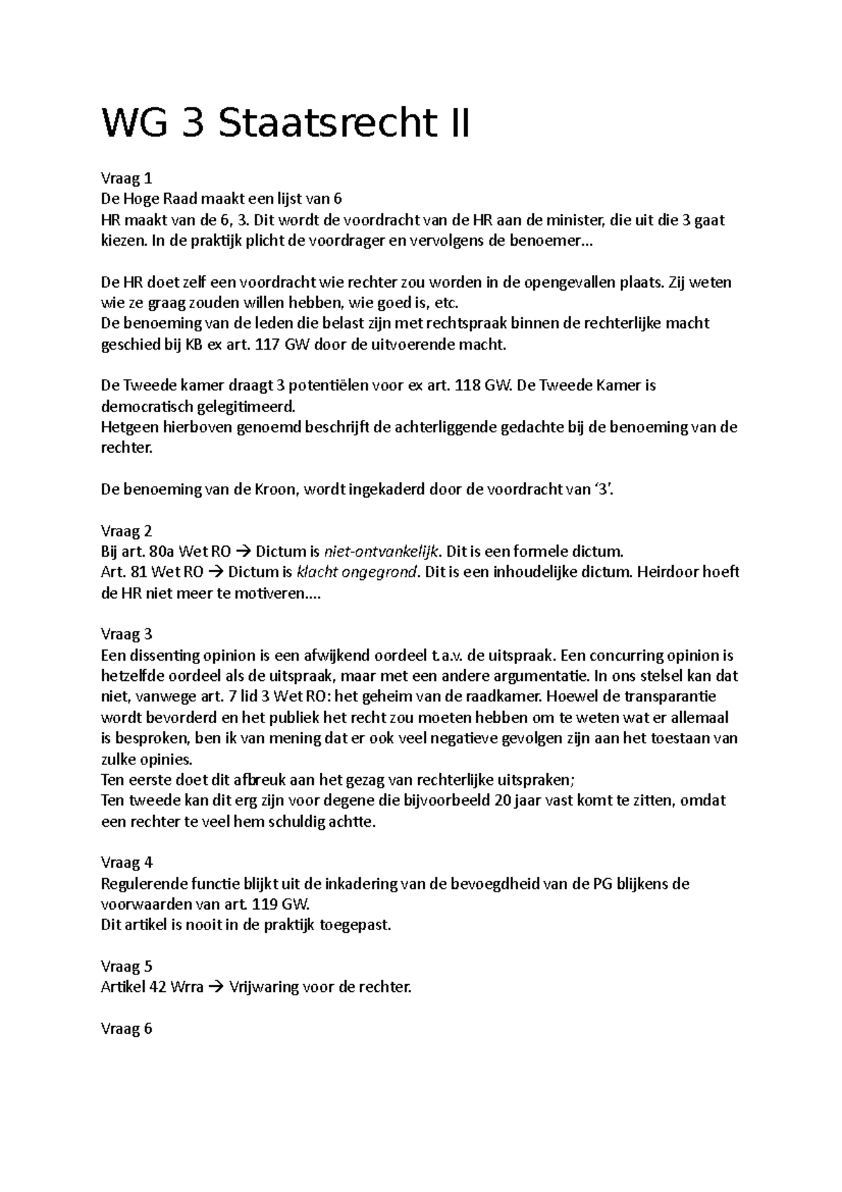 WG 16 Staatsrecht II - Uitwerkingen Van De Wg - WG 3 Staatsrecht II ...