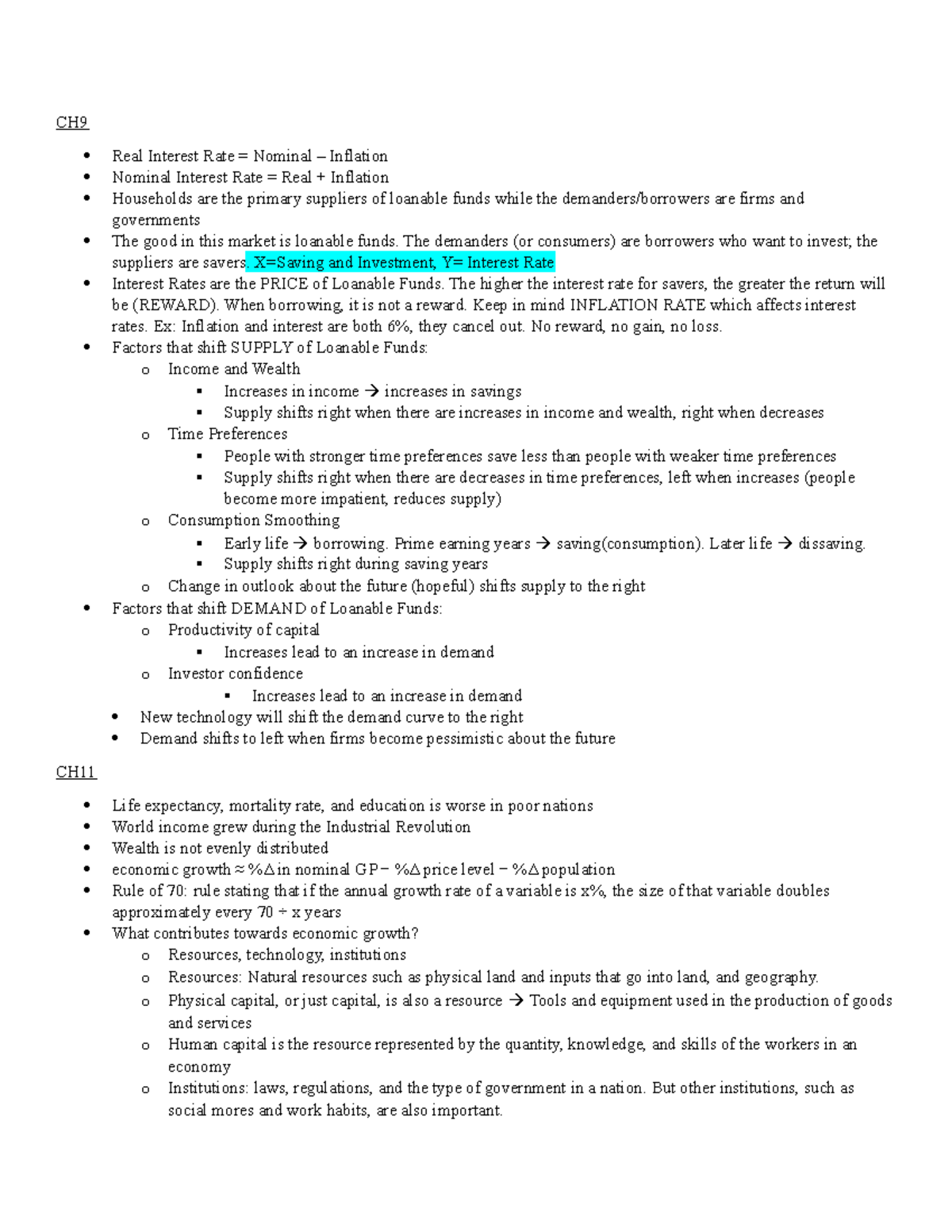 econ103-exam-2-study-guide-ch9-real-interest-rate-nominal-inflation