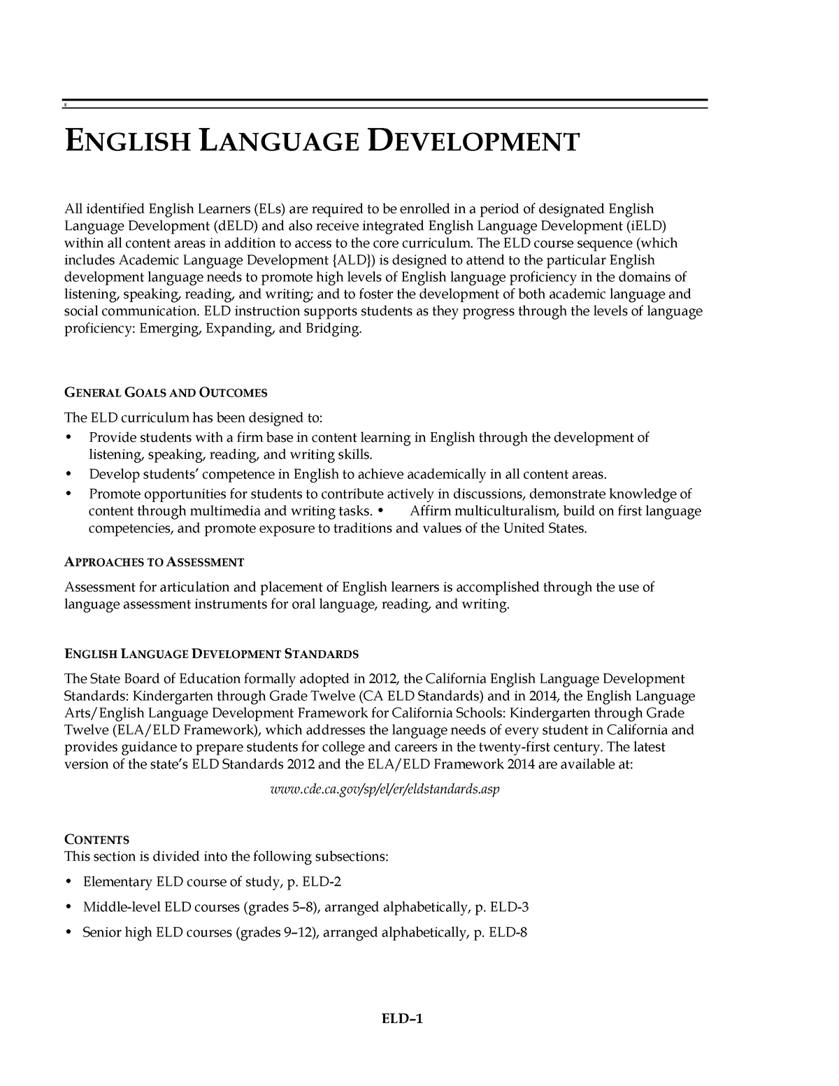 English language development (ELD). - Studocu