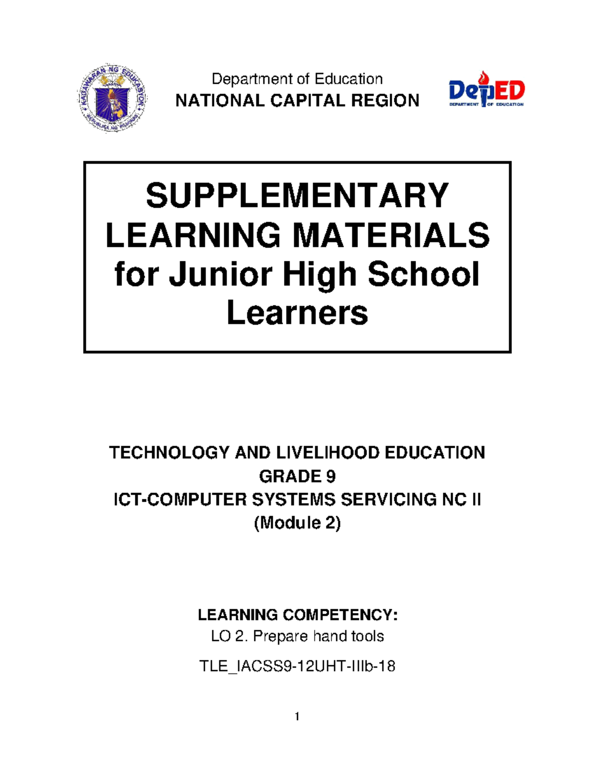 CSS-9-Module-2 Prepare-Hand-Tools Practice Materials - Accountancy ...