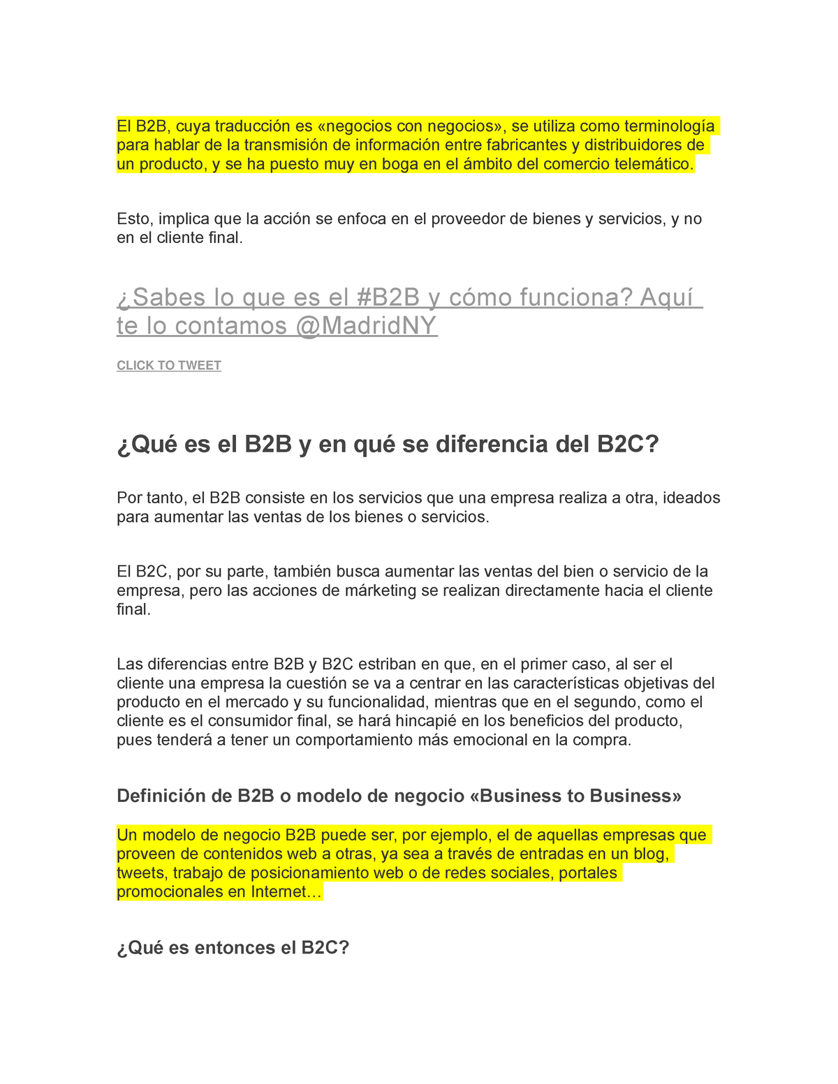 El B2B - El B2B, cuya traducción es «negocios con negocios», se utiliza  como terminología para - Studocu