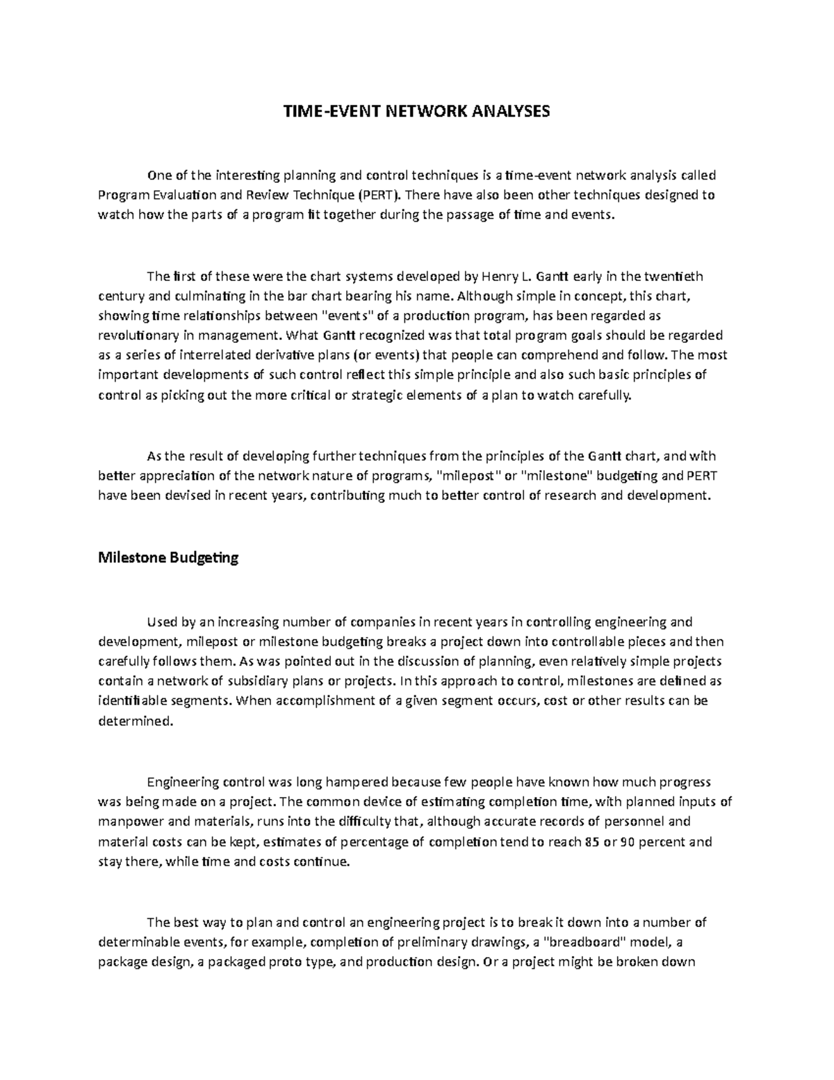 TIME Event Network Analyses TIMEEVENT NETWORK ANALYSES One of the