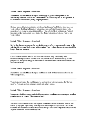 Rachel Castro HIS 200 Applied History - Module 5 Short Responses ...