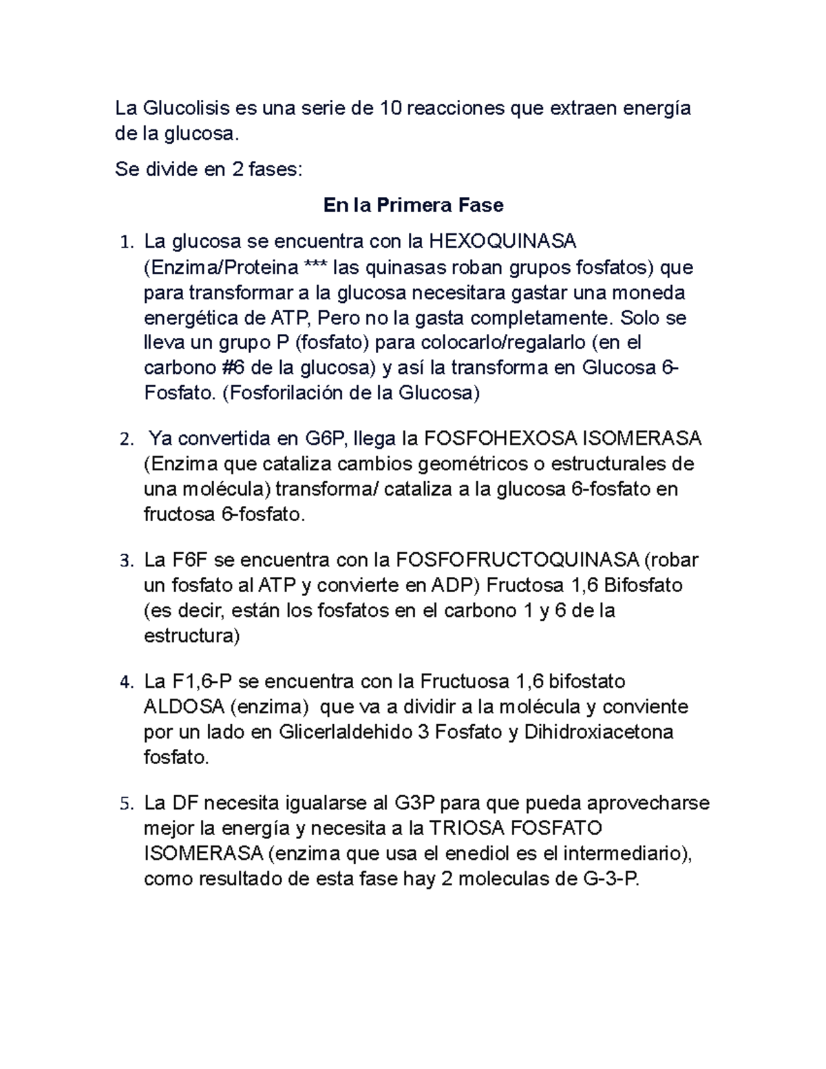Glucólisis - Pasos de la glucolisis resumidos, para una facil ...