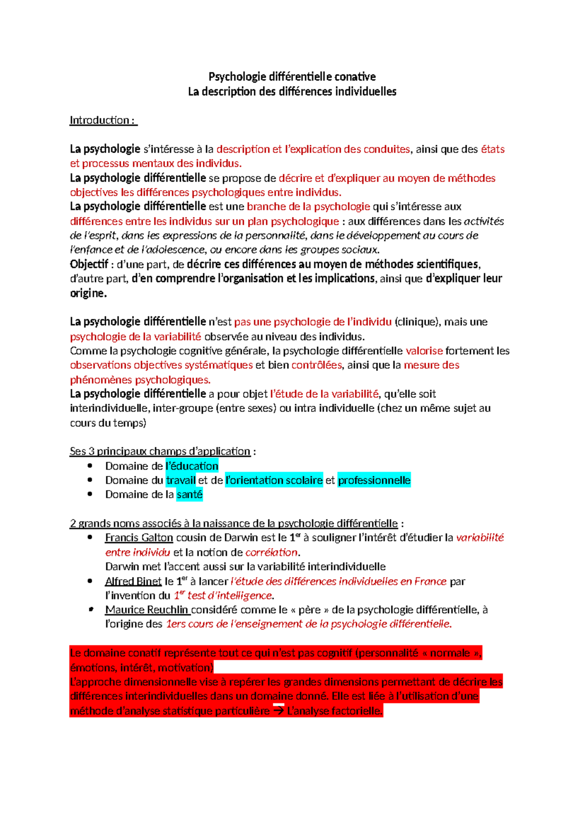 Psychologie différentielle conative - Psychologie différentielle ...