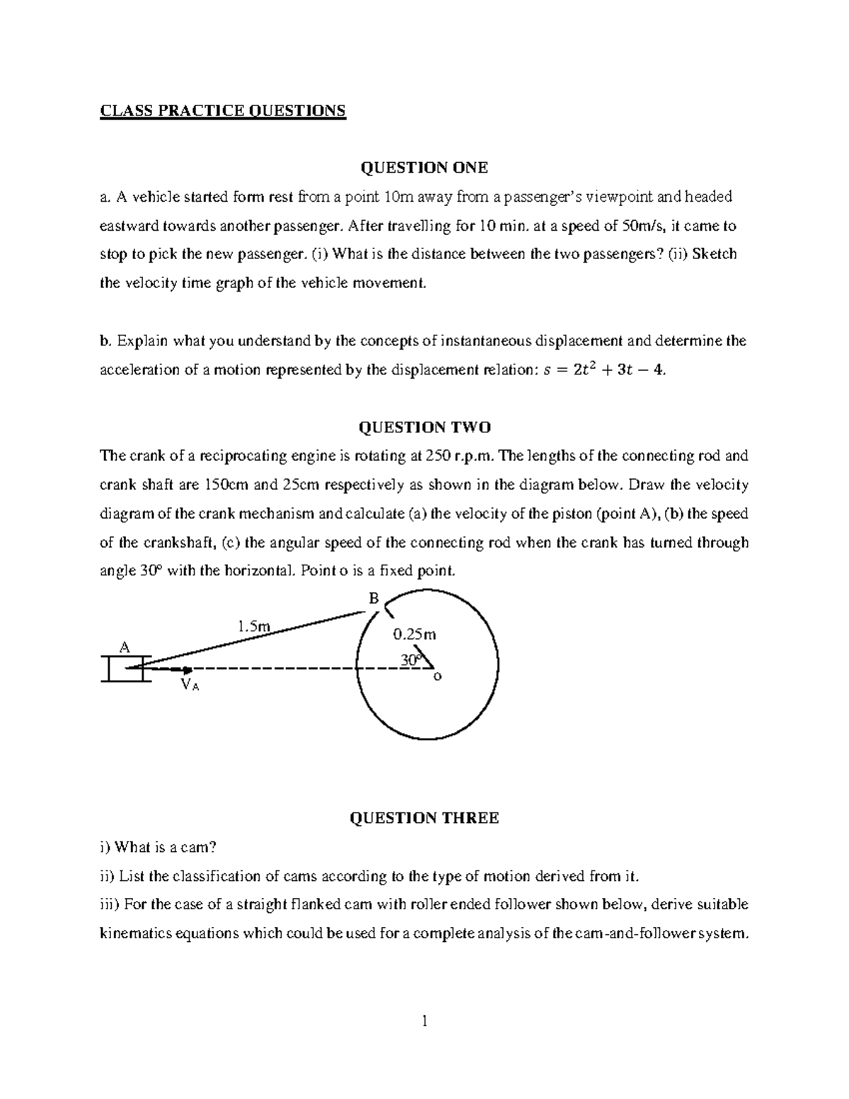 Practice Questions - Engineering Material - CLASS PRACTICE QUESTIONS ...