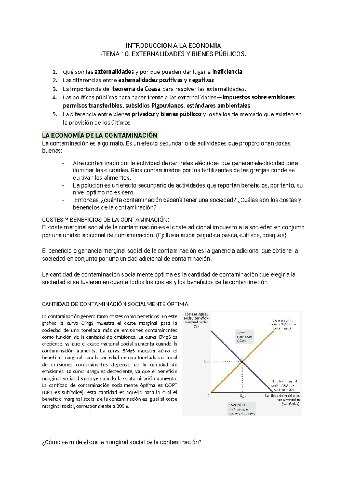 Tema 10 Economía - Apuntes Tema 10 - INTRODUCCIÓN A LA ECONOMÍA -TEMA ...