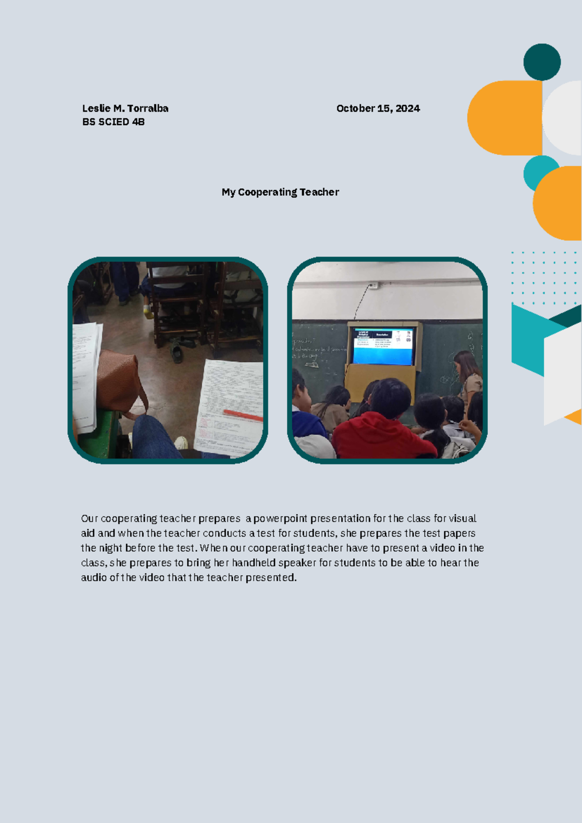 Week 5 - Portfolio - Field Study - Leslie M. Torralba BS SCIED 4B My ...