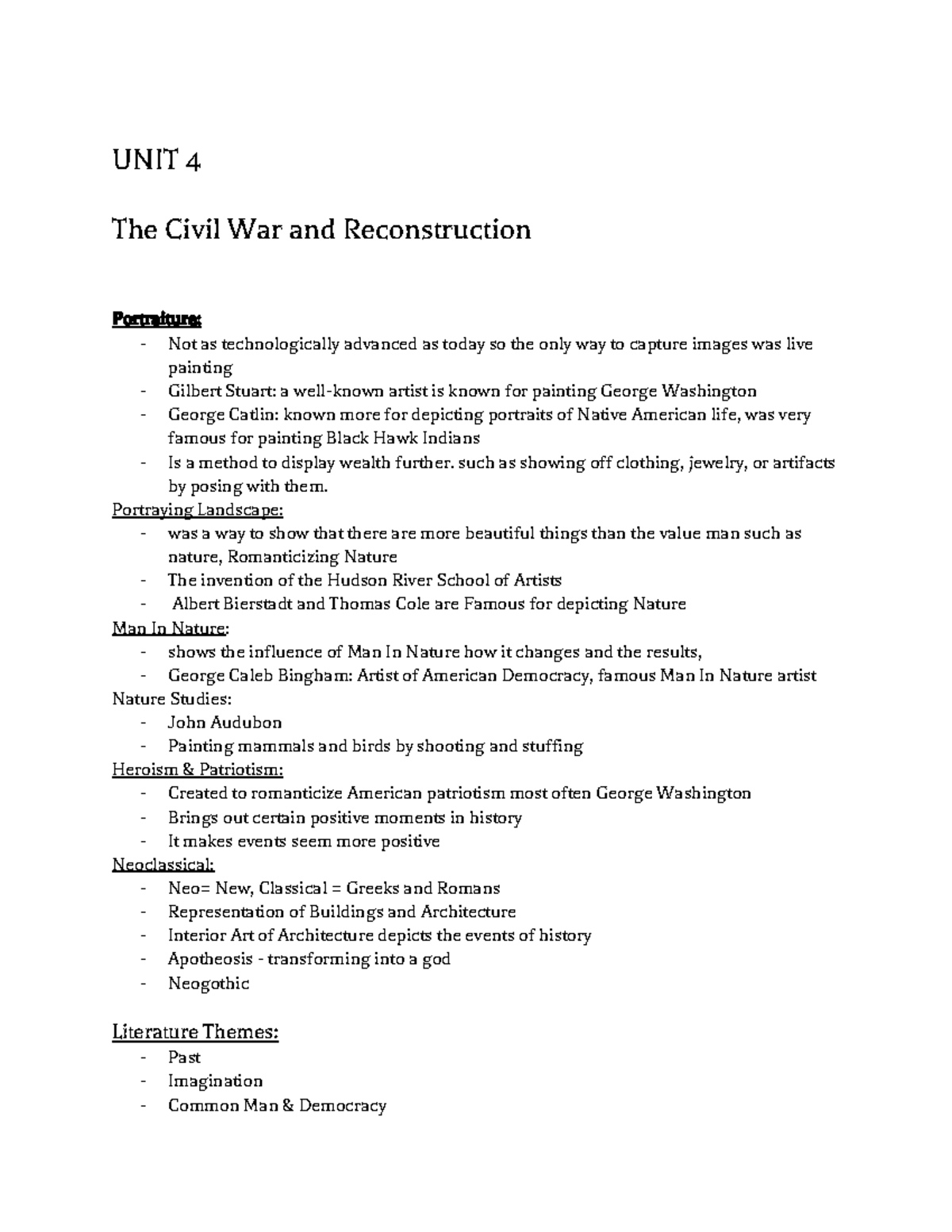 UNIT4 - Overview of APUSH Unit 4 - UNIT 4 The Civil War and ...