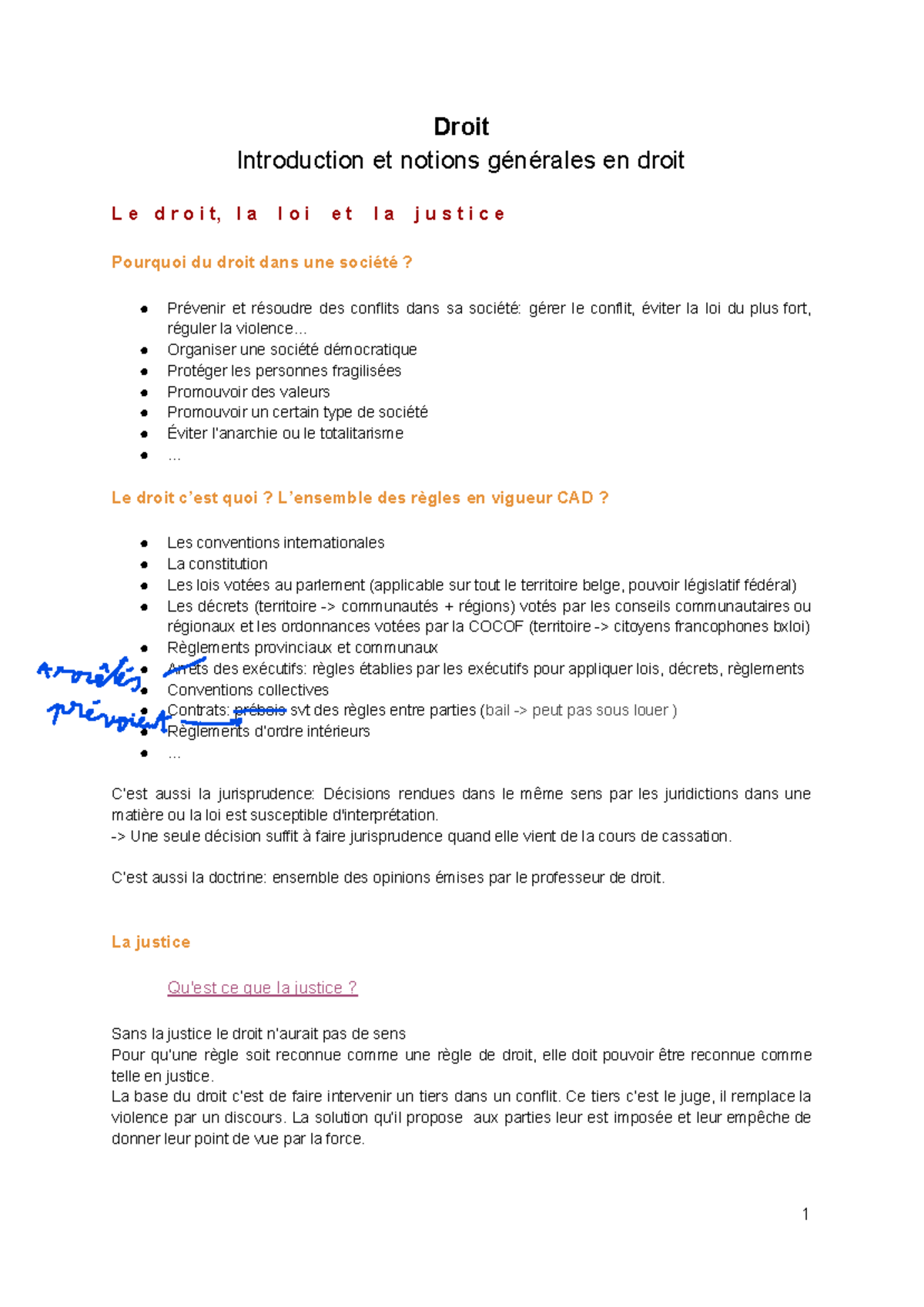 Droit-Dossier-1 - Résumé de la première partie du cours de droit ...
