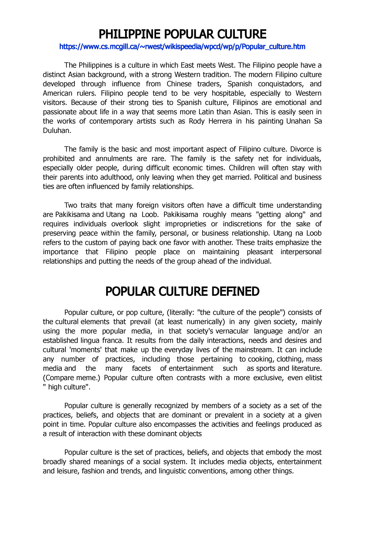 informative essay about philippine culture