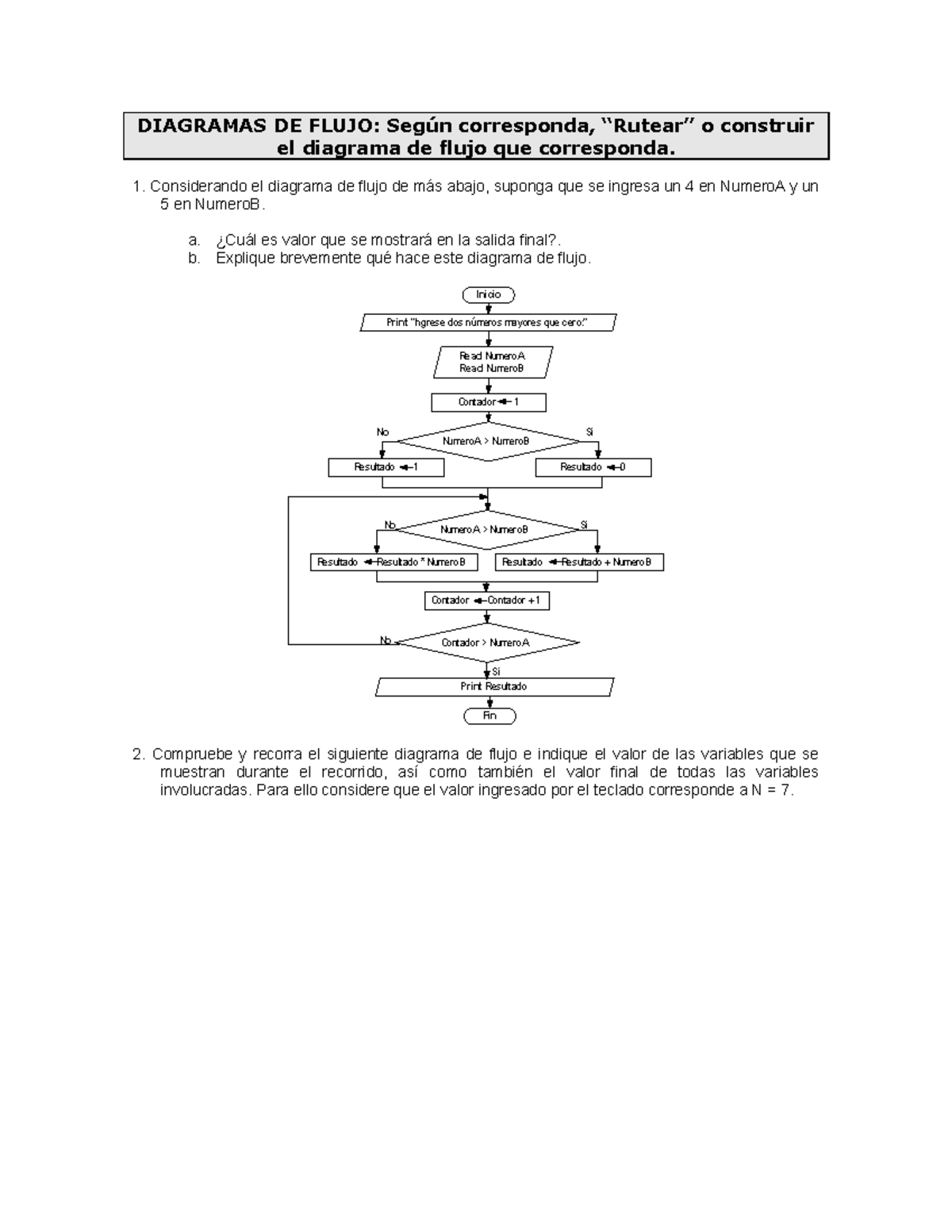 Guia 2 Diagramas DE Flujo - DIAGRAMAS DE FLUJO: Según Corresponda ...