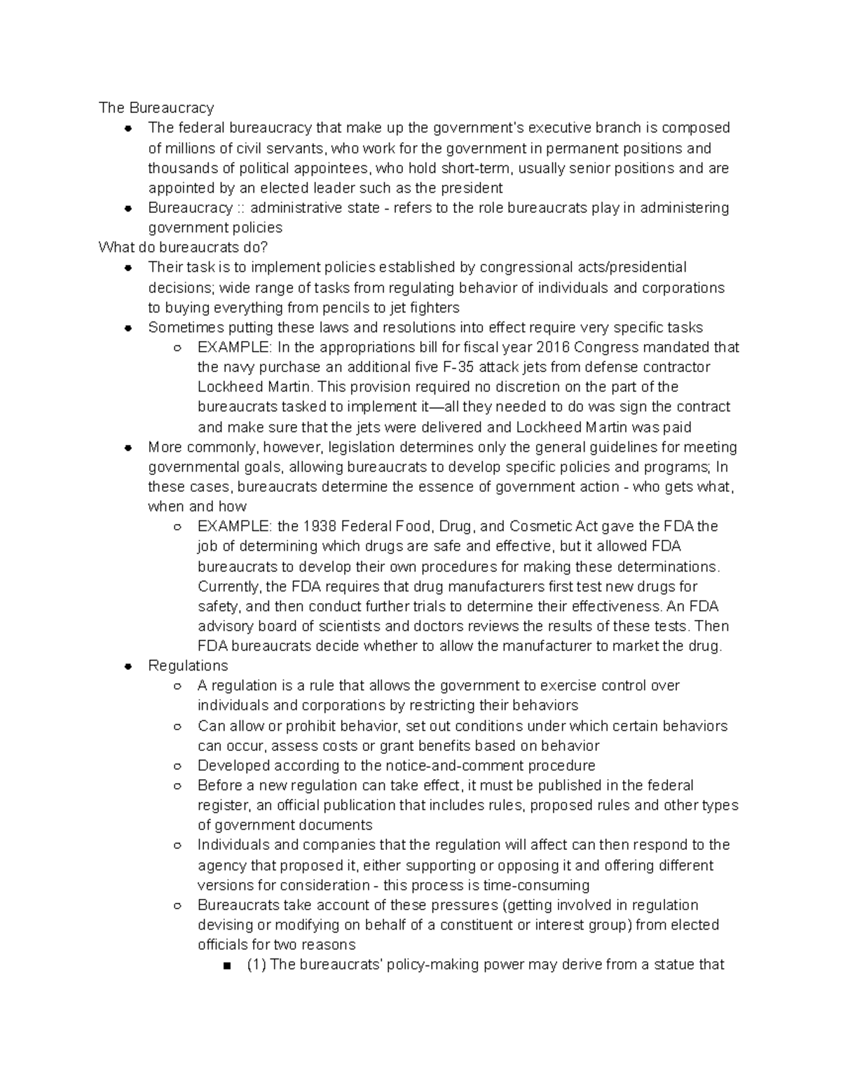 Chapter 13 - Summary American Politics Today - The Bureaucracy The ...