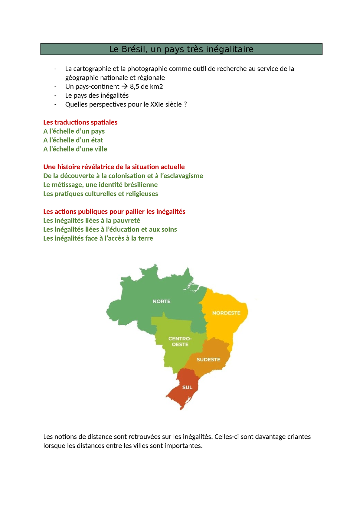 Le Brésil : un pays continent