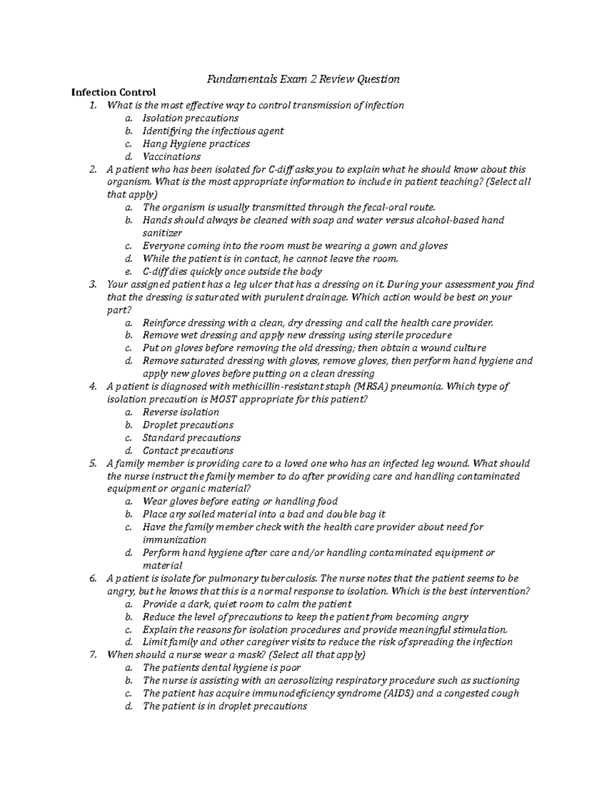 CSVP FUNDAMENTAL EXAM #2 UNITS 9 - 10