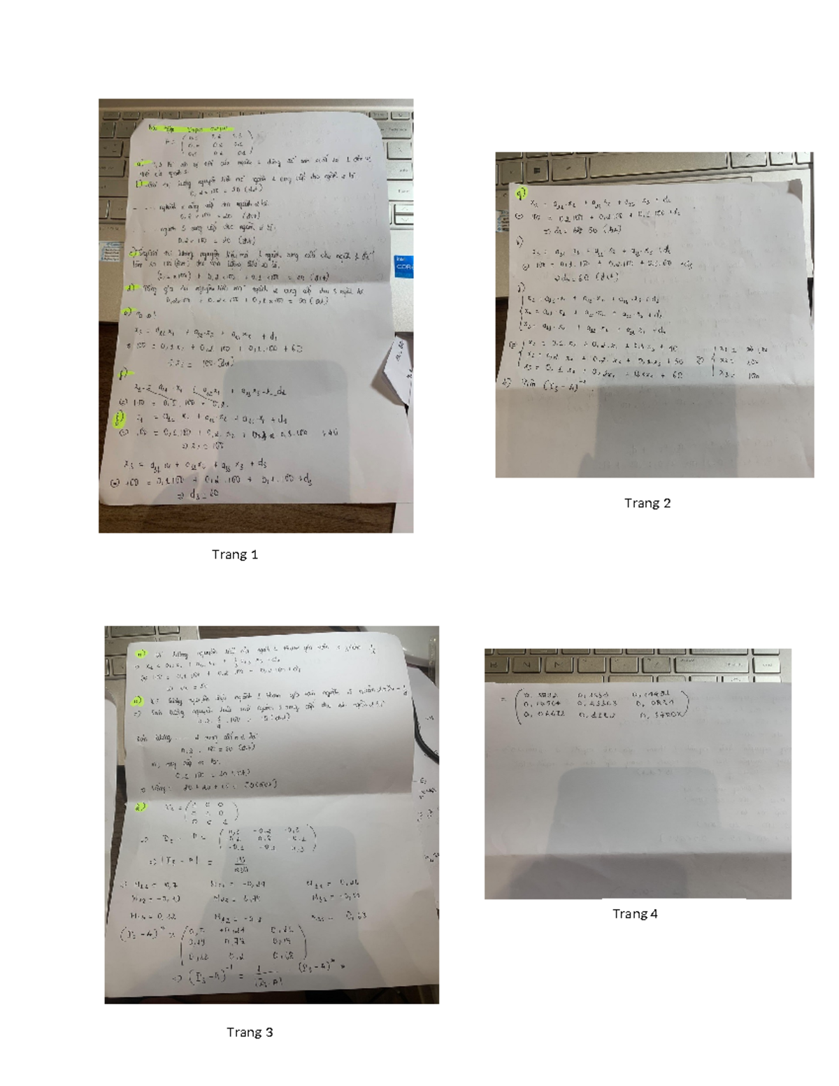 Bài tập toán input output - Toán cao cấp - Trang Trang Trang Trang ...