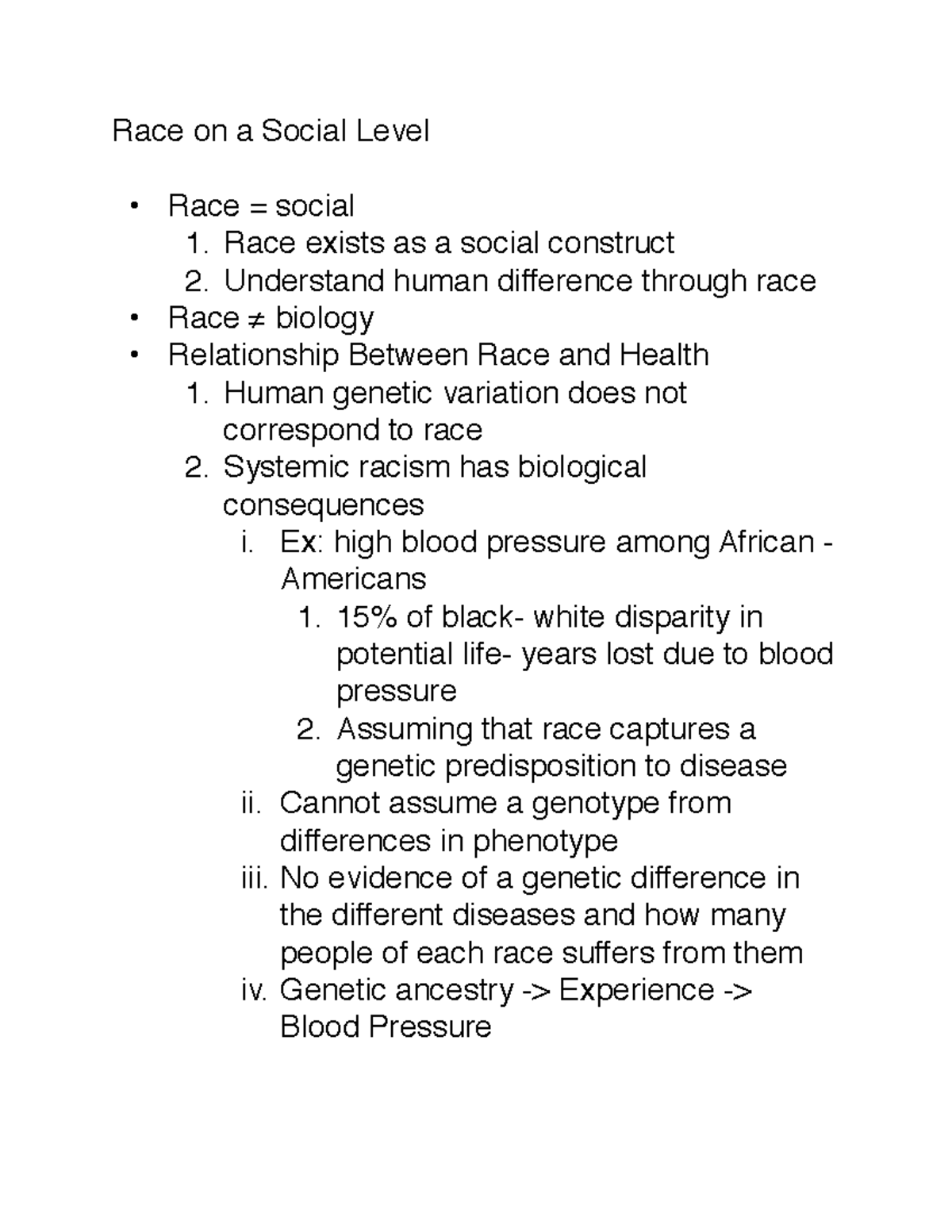 Module 4 Lectures - Lecture Notes 4 - Race On A Social Level Race ...